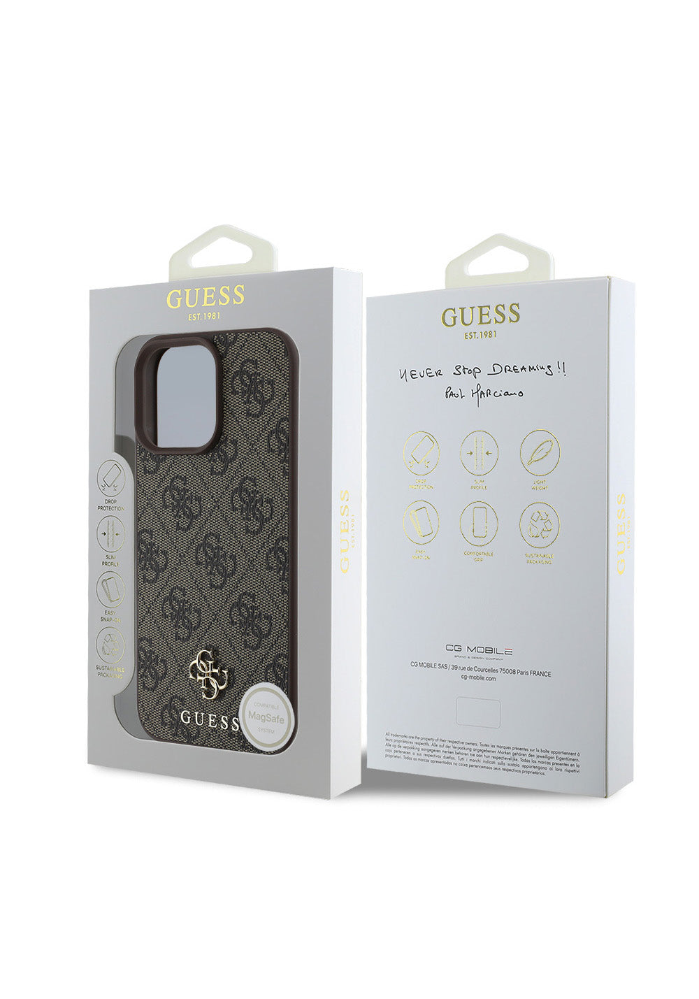 Apple iPhone 16 Pro Kılıf Guess Orijinal Lisanslı Manyetik Şarj Uyumlu Small 4G Classic Kapak