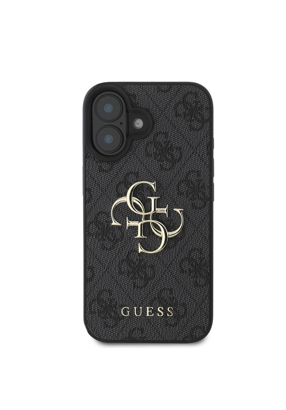 Apple iPhone 16 Kılıf Guess Orijinal Lisanslı PU Deri 4G Desenli Metal Büyük 4G ve Yazı Logolu Kapak