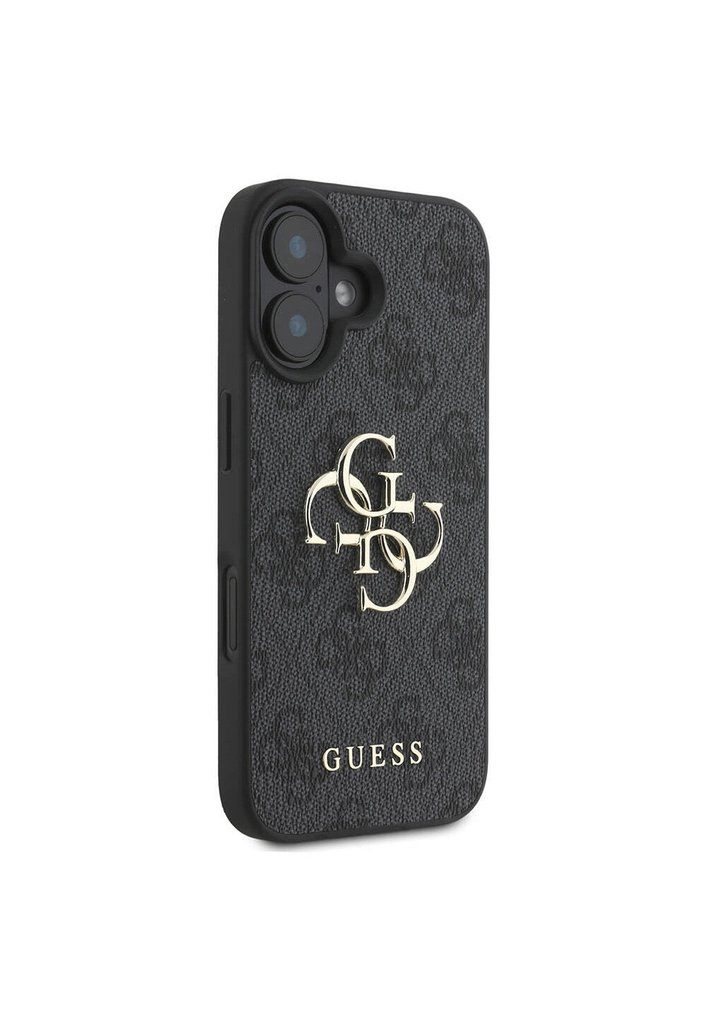 Apple iPhone 16 Kılıf Guess Orijinal Lisanslı PU Deri 4G Desenli Metal Büyük 4G ve Yazı Logolu Kapak