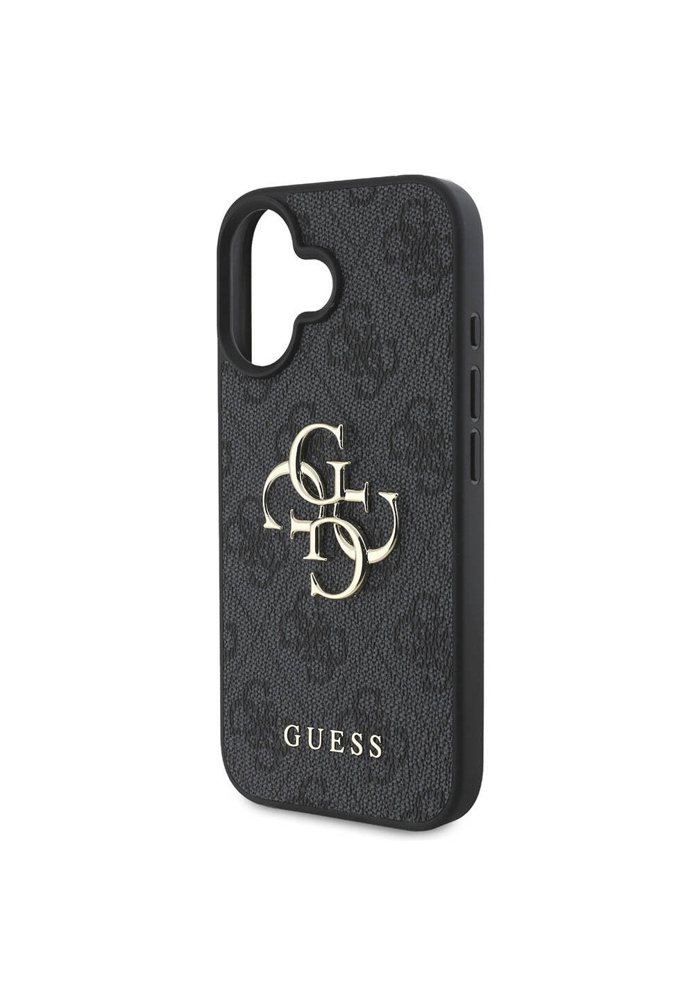 Apple iPhone 16 Plus Kılıf Guess Orijinal Lisanslı PU Deri 4G Desenli Metal Büyük 4G ve Yazı Logolu Kapak