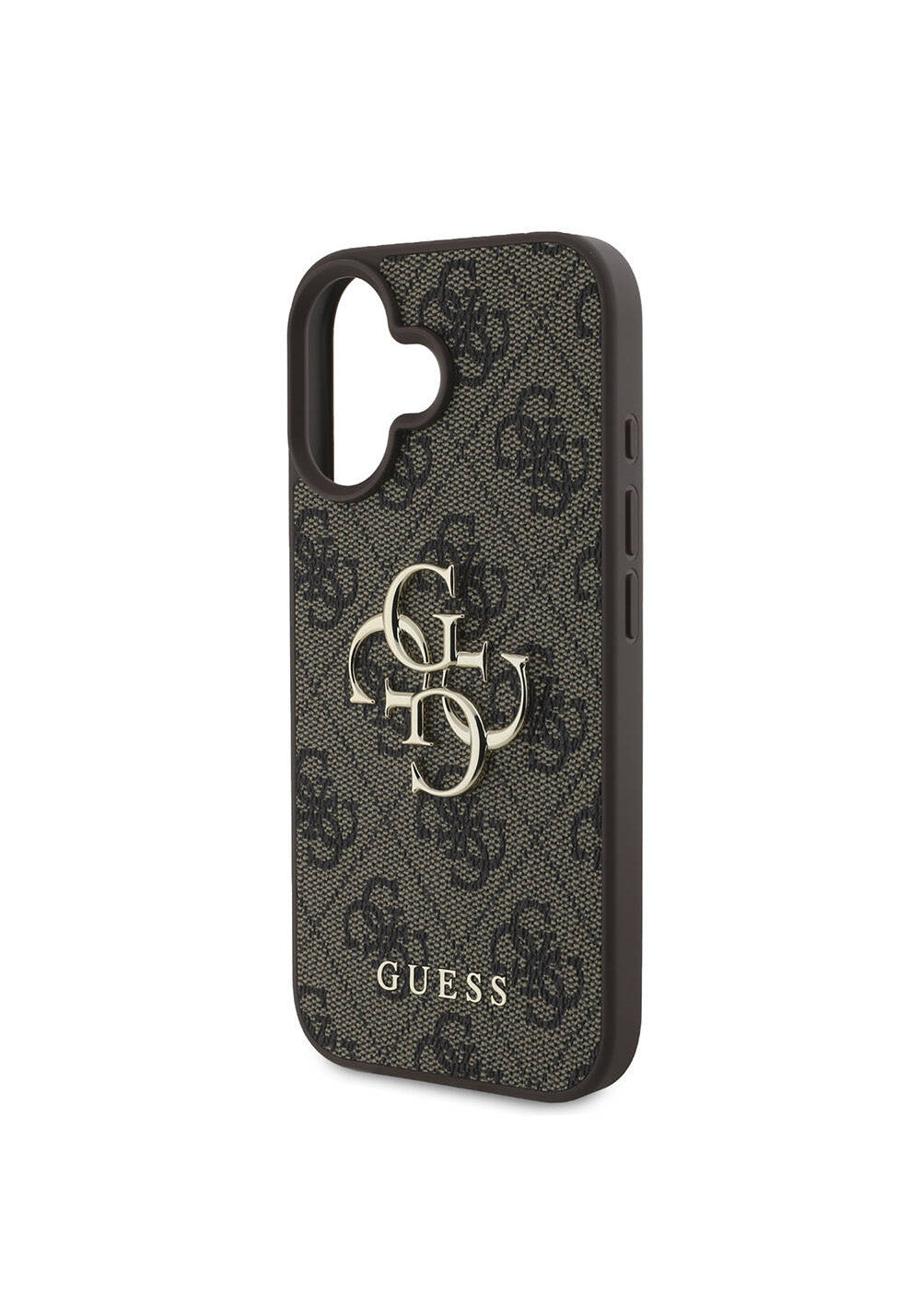 Apple iPhone 16 Plus Kılıf Guess Orijinal Lisanslı PU Deri 4G Desenli Metal Büyük 4G ve Yazı Logolu Kapak