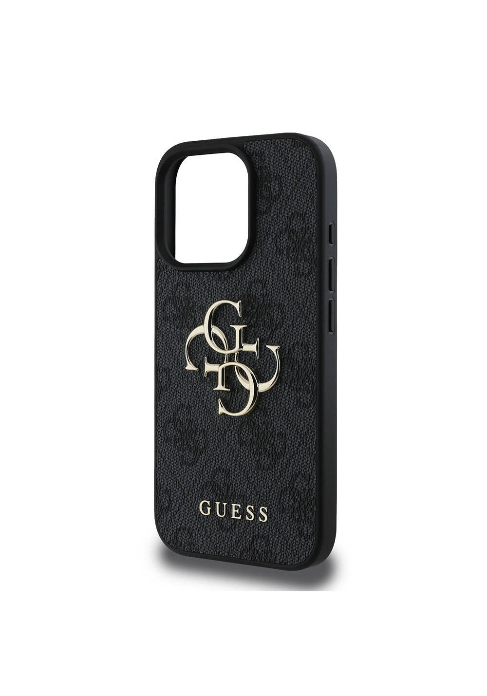 Apple iPhone 16 Pro Kılıf Guess Orijinal Lisanslı PU Deri 4G Desenli Metal Büyük 4G ve Yazı Logolu Kapak
