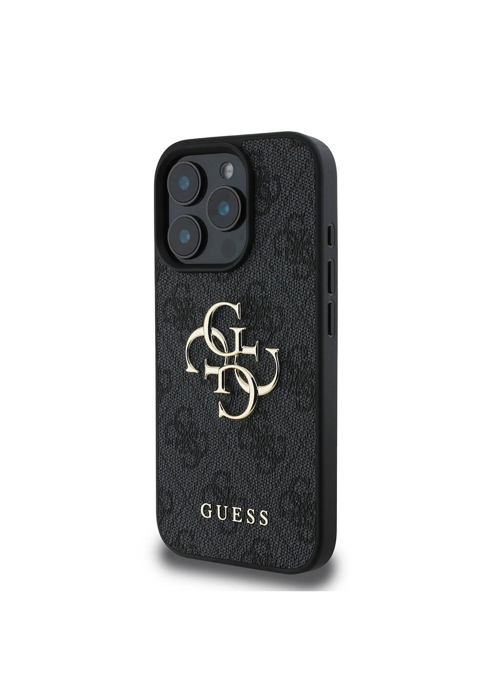 Apple iPhone 16 Pro Max Kılıf Guess Orijinal Lisanslı PU Deri 4G Desenli Metal Büyük 4G ve Yazı Logolu Kapak