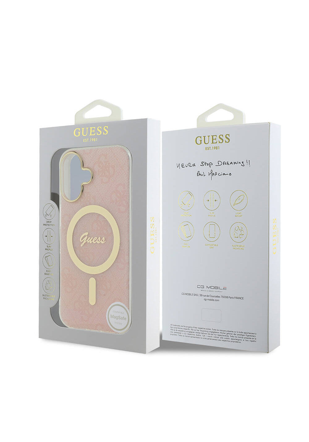 Apple iPhone 16 Kılıf Guess Orijinal Lisanslı Manyetik Şarj Uyumlu Yazı Logolu 4G Desenli Kapak