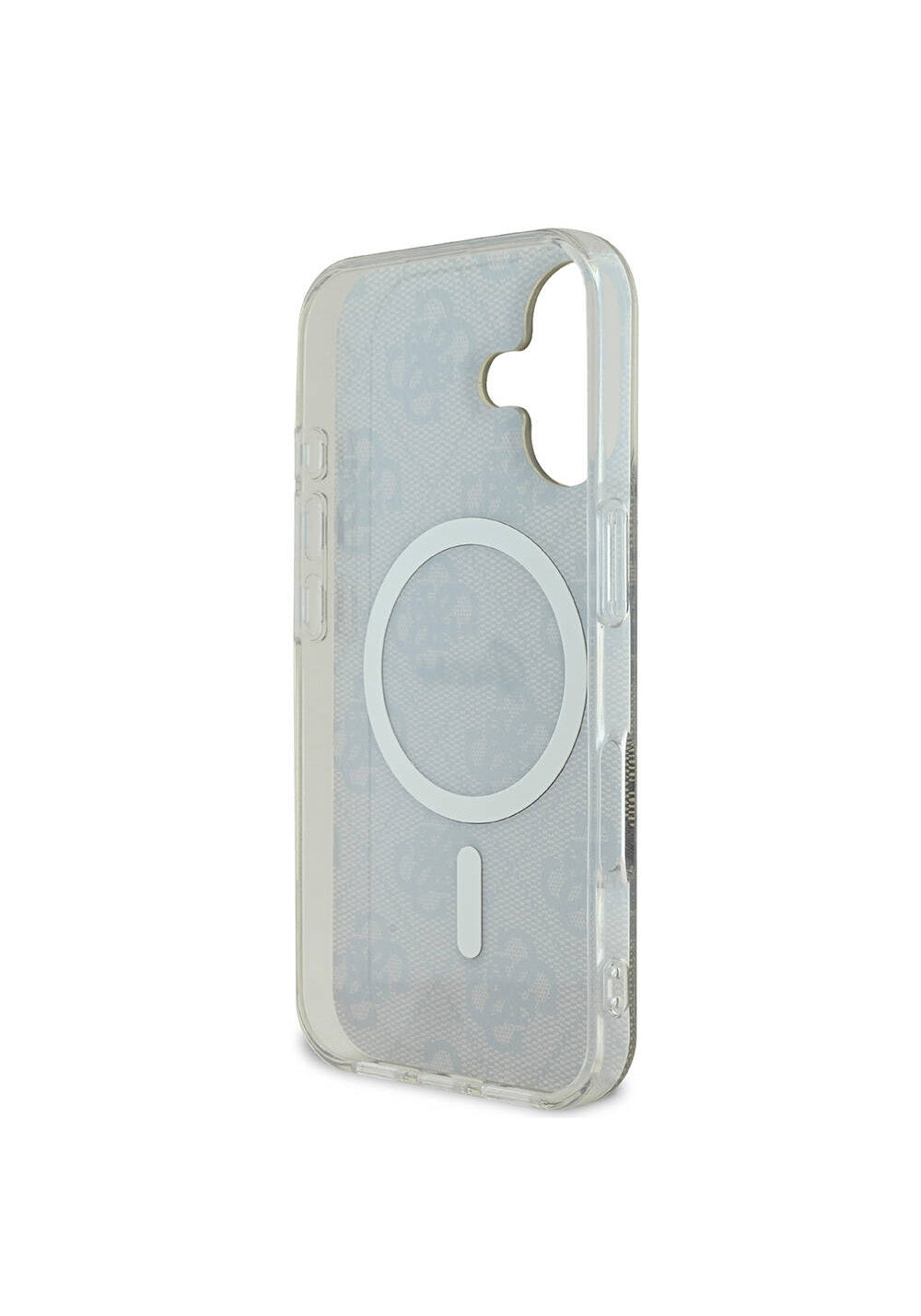 Apple iPhone 16 Kılıf Guess Orijinal Lisanslı Manyetik Şarj Uyumlu Yazı Logolu 4G Desenli Kapak