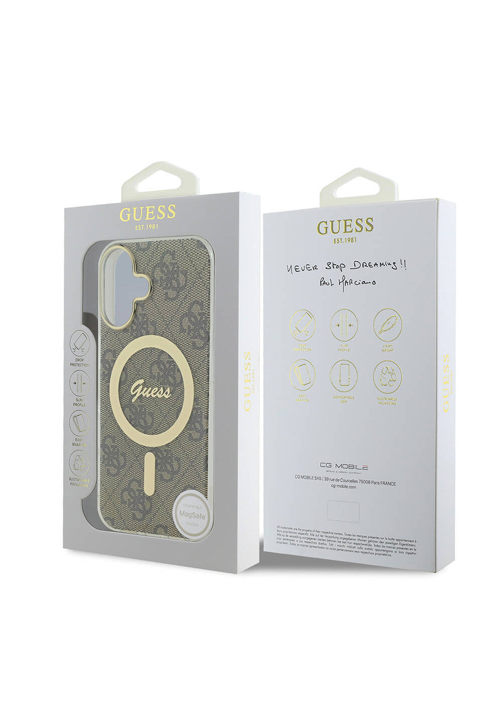 Apple iPhone 16 Kılıf Guess Orijinal Lisanslı Manyetik Şarj Uyumlu Yazı Logolu 4G Desenli Kapak