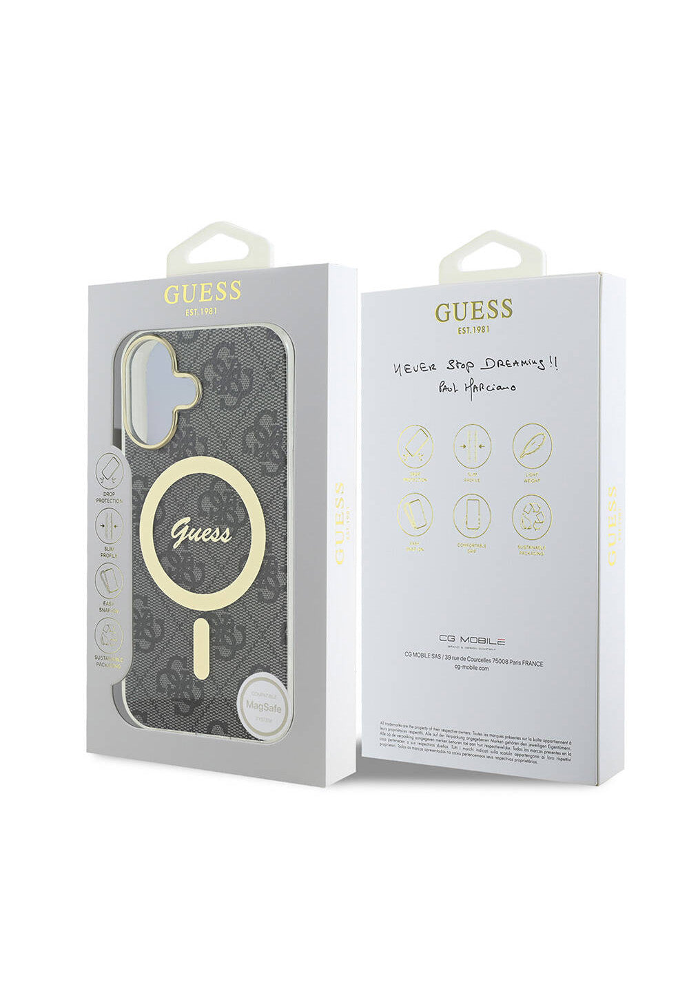 Apple iPhone 16 Kılıf Guess Orijinal Lisanslı Manyetik Şarj Uyumlu Yazı Logolu 4G Desenli Kapak