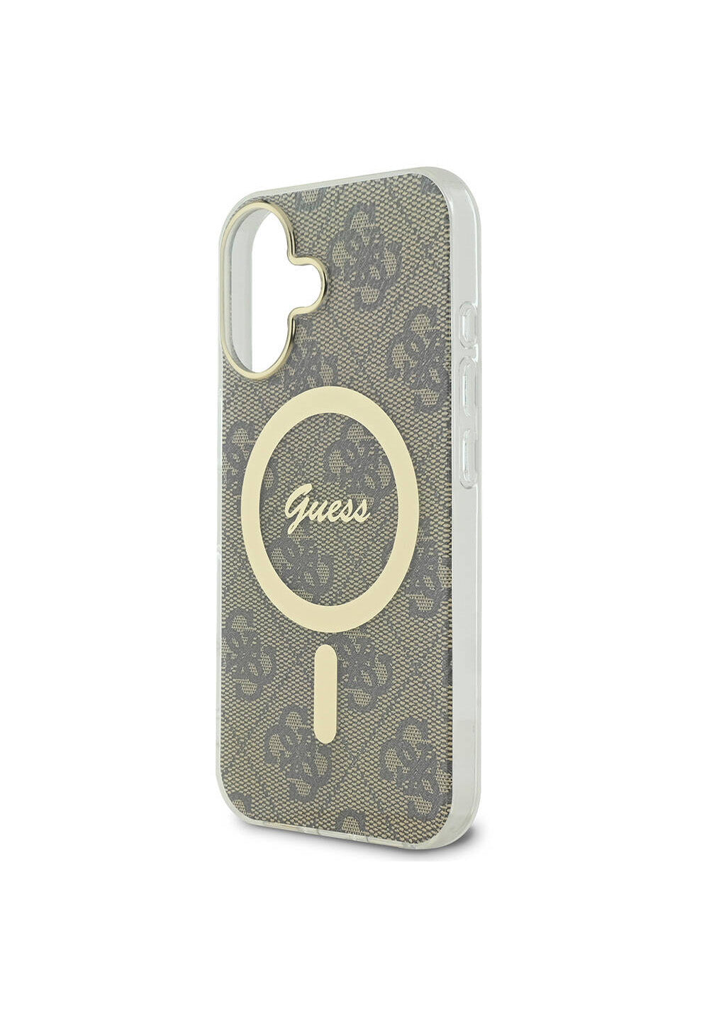 Apple iPhone 16 Plus Kılıf Guess Orijinal Lisanslı Manyetik Şarj Uyumlu Yazı Logolu 4G Desenli Kapak