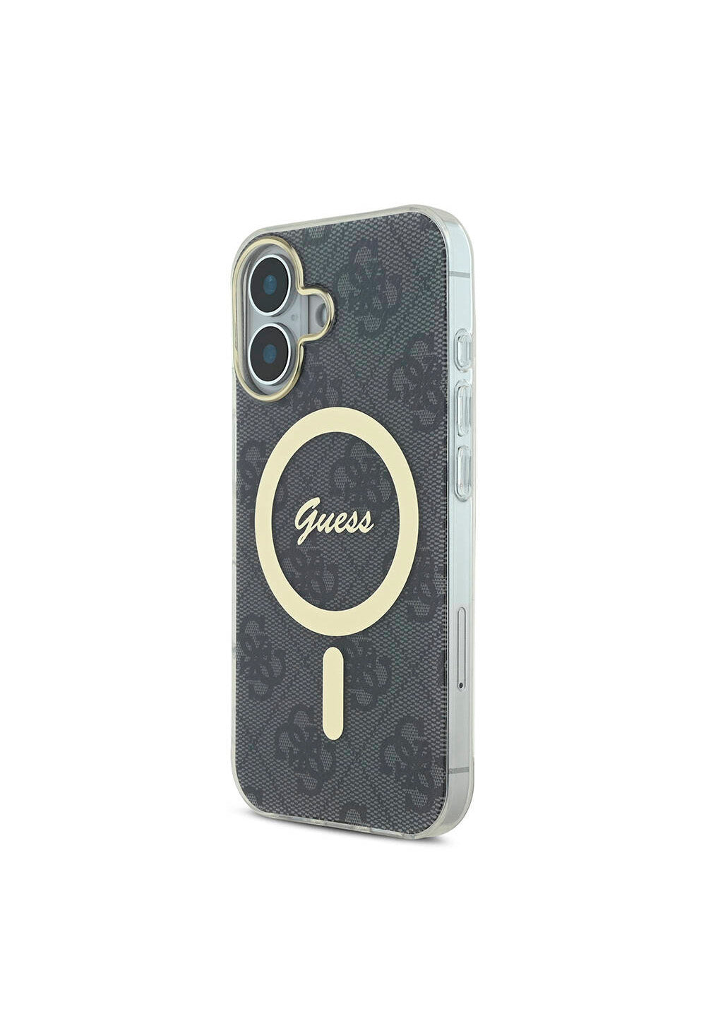 Apple iPhone 16 Plus Kılıf Guess Orijinal Lisanslı Manyetik Şarj Uyumlu Yazı Logolu 4G Desenli Kapak