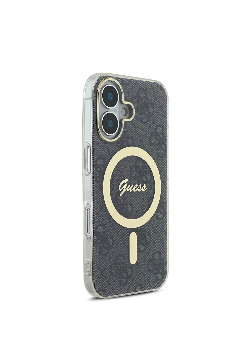 Apple iPhone 16 Plus Kılıf Guess Orijinal Lisanslı Manyetik Şarj Uyumlu Yazı Logolu 4G Desenli Kapak