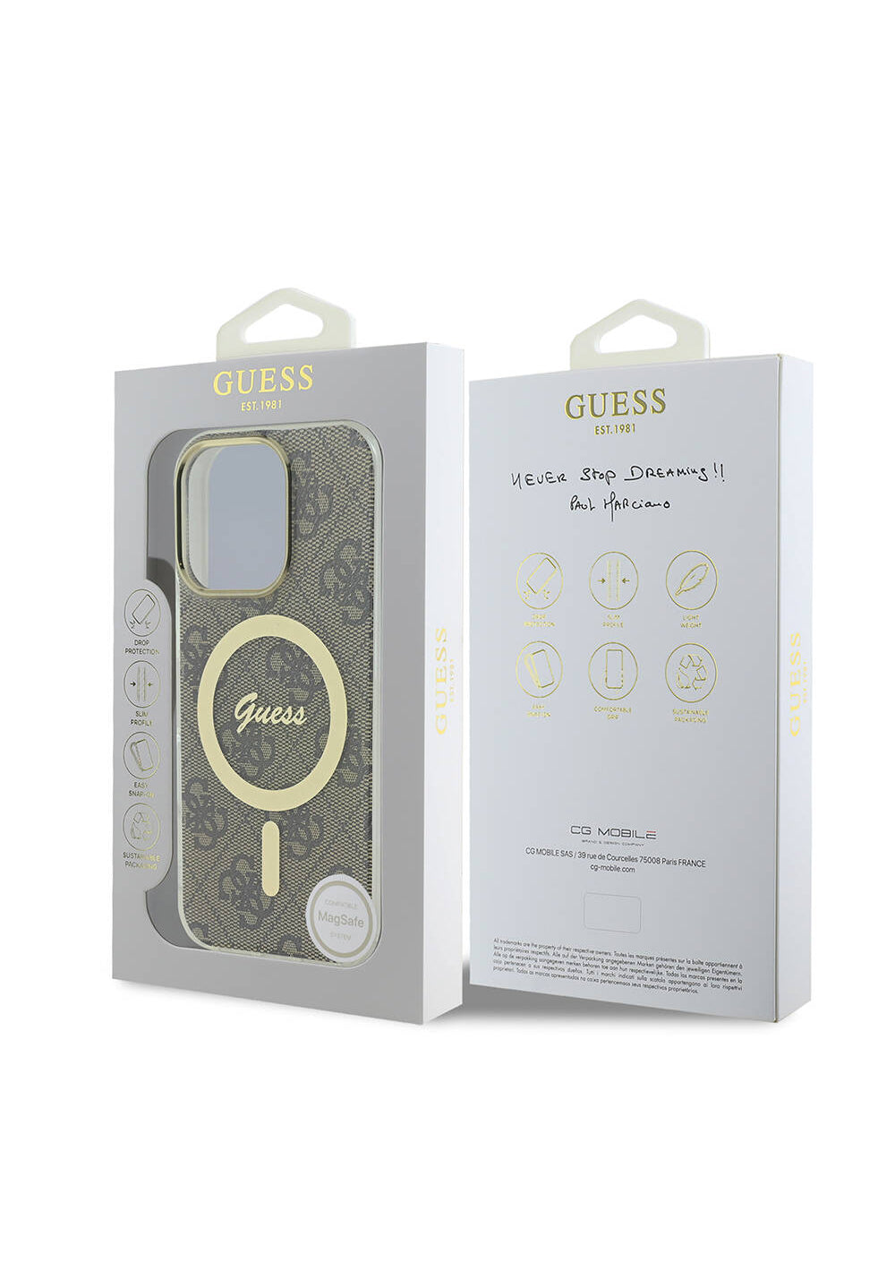 Apple iPhone 16 Pro Kılıf Guess Orijinal Lisanslı Manyetik Şarj Uyumlu Yazı Logolu 4G Desenli Kapak