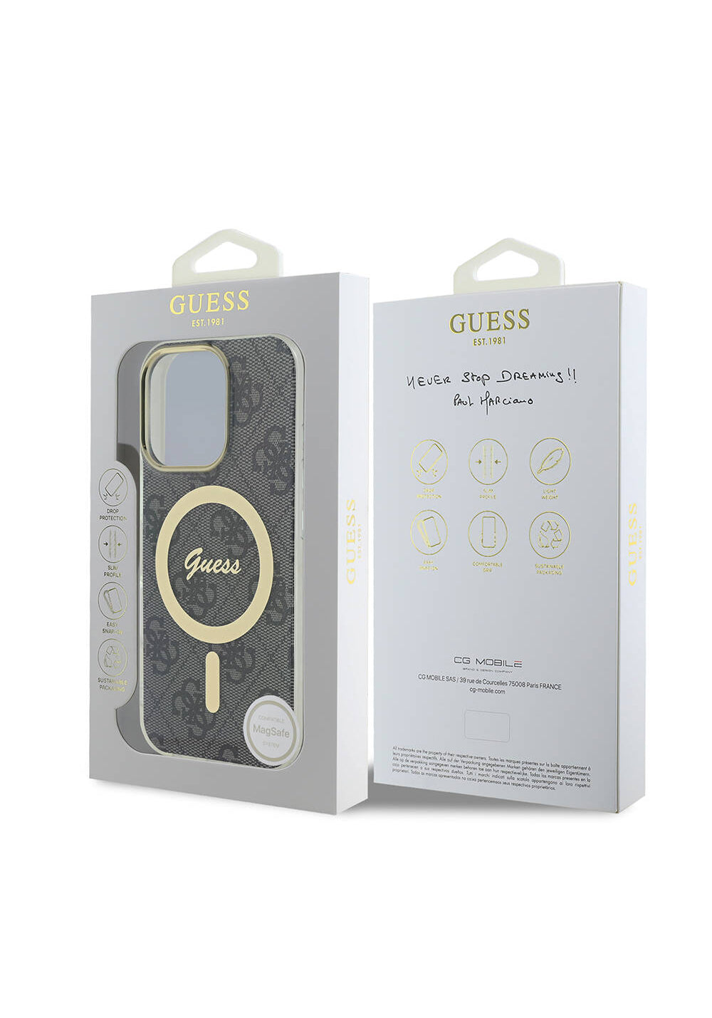 Apple iPhone 16 Pro Kılıf Guess Orijinal Lisanslı Manyetik Şarj Uyumlu Yazı Logolu 4G Desenli Kapak