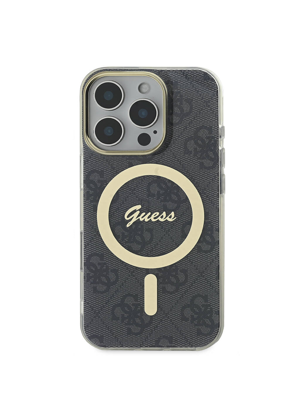 Apple iPhone 16 Pro Max Kılıf Guess Orijinal Lisanslı Manyetik Şarj Uyumlu Yazı Logolu 4G Desenli Kapak