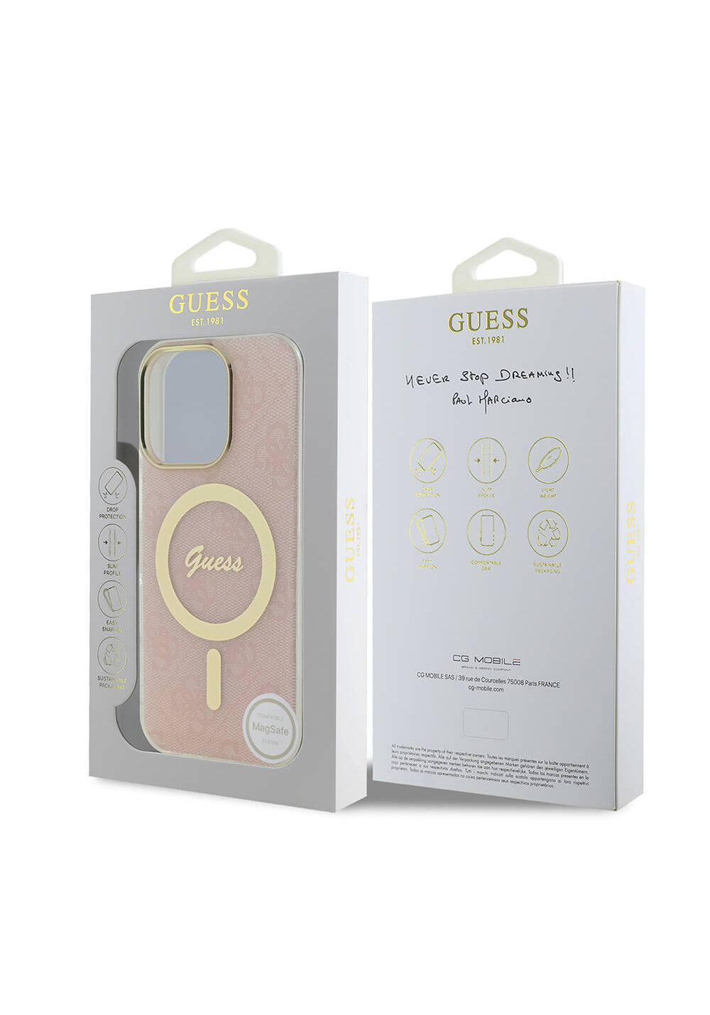 Apple iPhone 16 Pro Max Kılıf Guess Orijinal Lisanslı Manyetik Şarj Uyumlu Yazı Logolu 4G Desenli Kapak