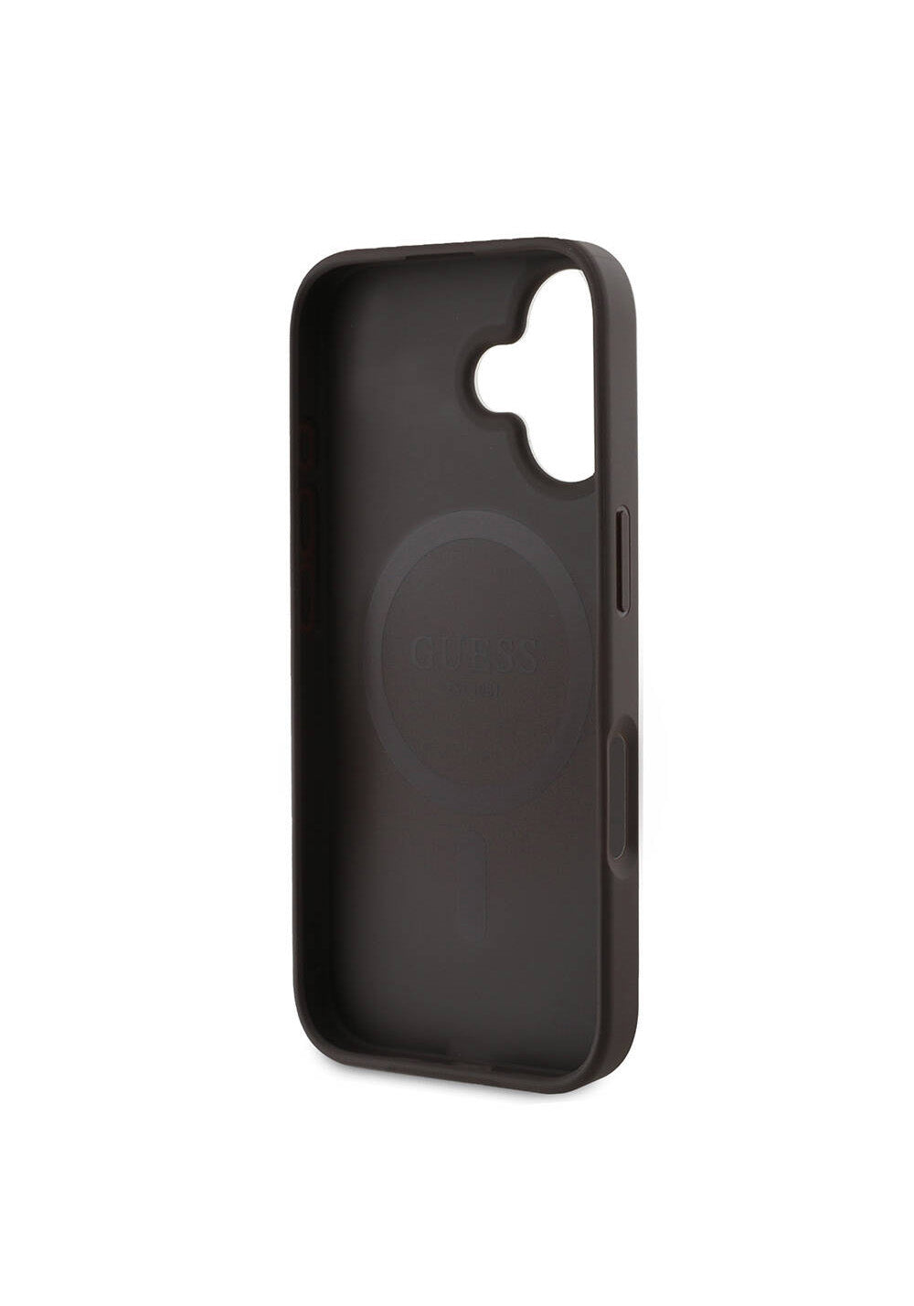 Apple iPhone 16 Plus Kılıf Guess Orijinal Lisanslı Manyetik Şarj Uyumlu PU Deri 4G Desenli Taşlı Üçgen Logolu Kapak