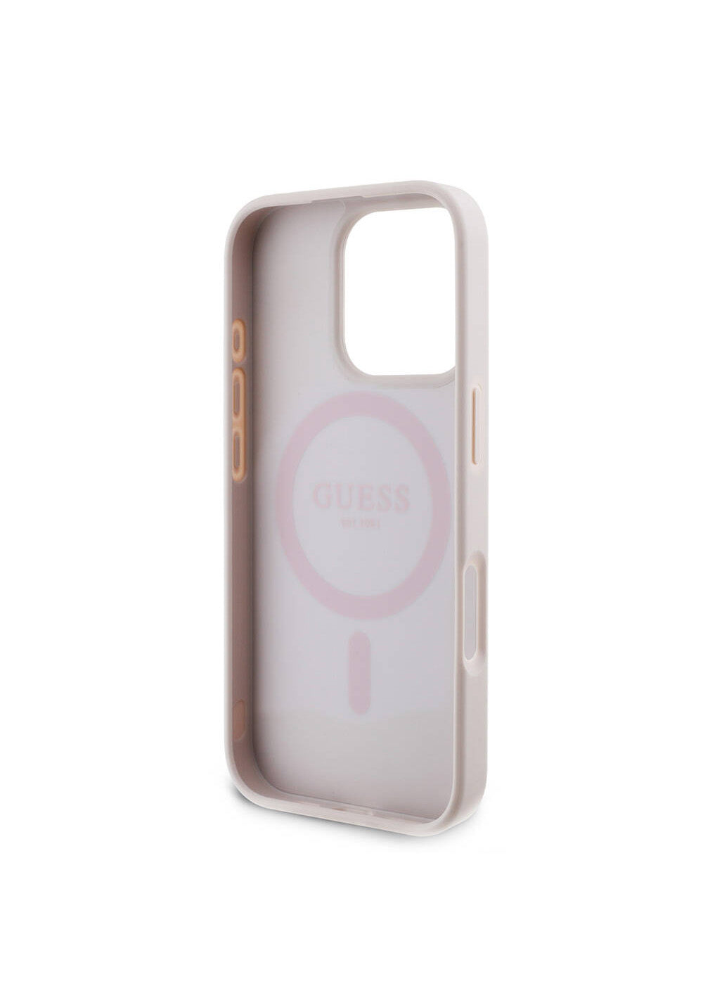 Apple iPhone 16 Pro Max Kılıf Guess Orijinal Lisanslı Manyetik Şarj Uyumlu PU Deri 4G Desenli Taşlı Üçgen Logolu Kapak