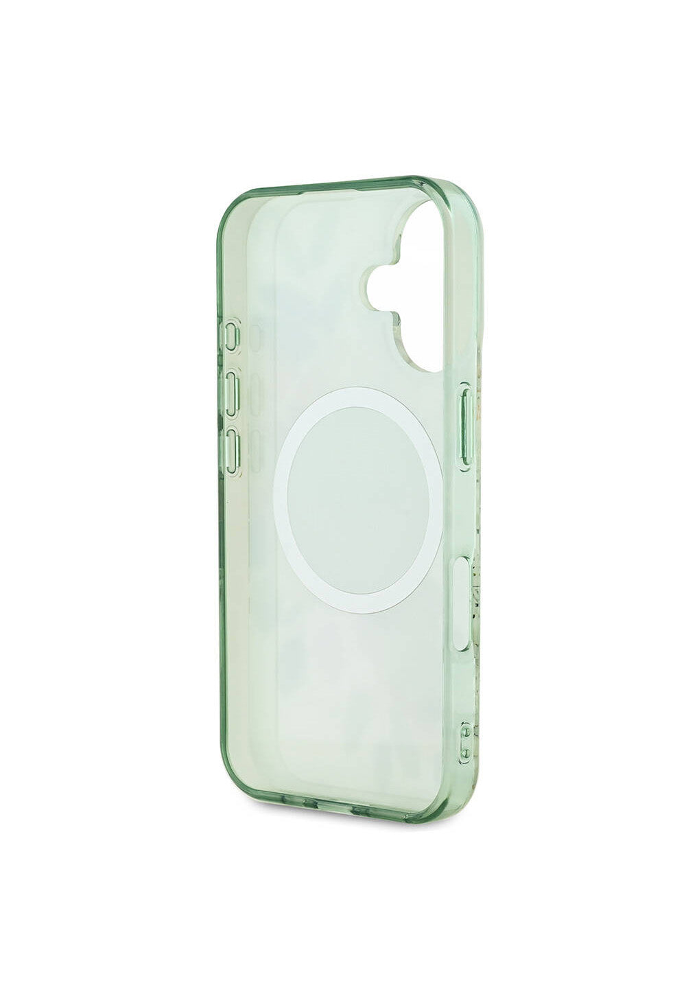 Apple iPhone 16 Kılıf Guess Orijinal Lisanslı Manyetik Şarj Uyumlu IML Baskılı Yazı Logolu Flower Tonal Circle Kapak