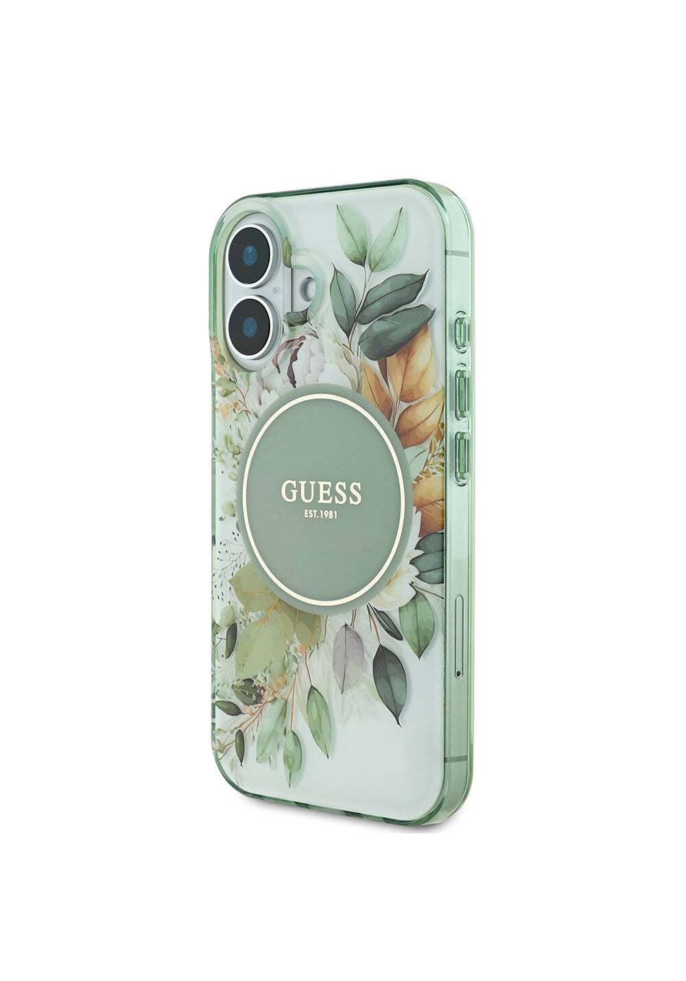 Apple iPhone 16 Plus Kılıf Guess Orijinal Lisanslı Manyetik Şarj Uyumlu IML Baskılı Yazı Logolu Flower Tonal Circle Kapak