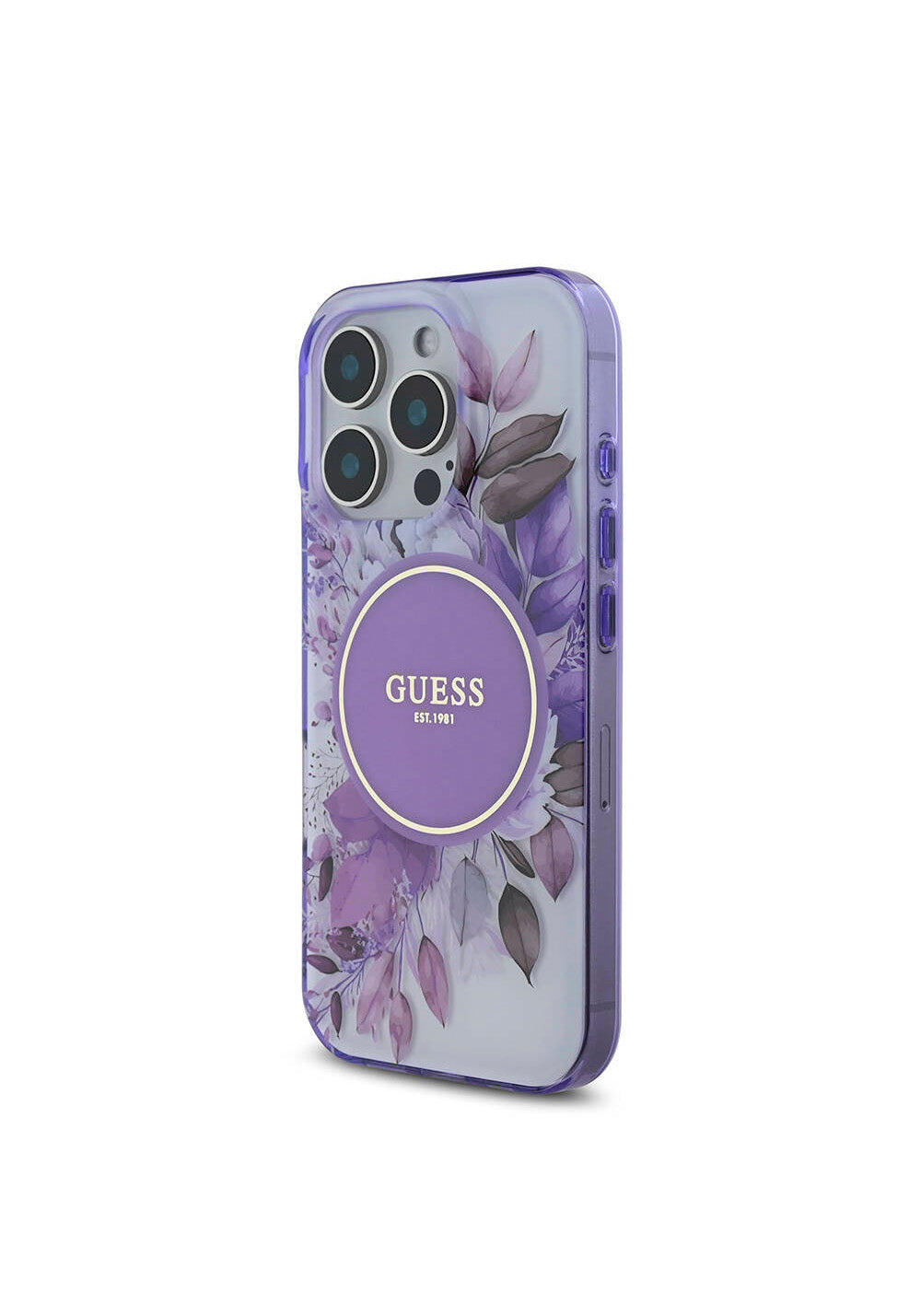 Apple iPhone 16 Pro Kılıf Guess Orijinal Lisanslı Manyetik Şarj Uyumlu Flower Tonal Circle Kapak
