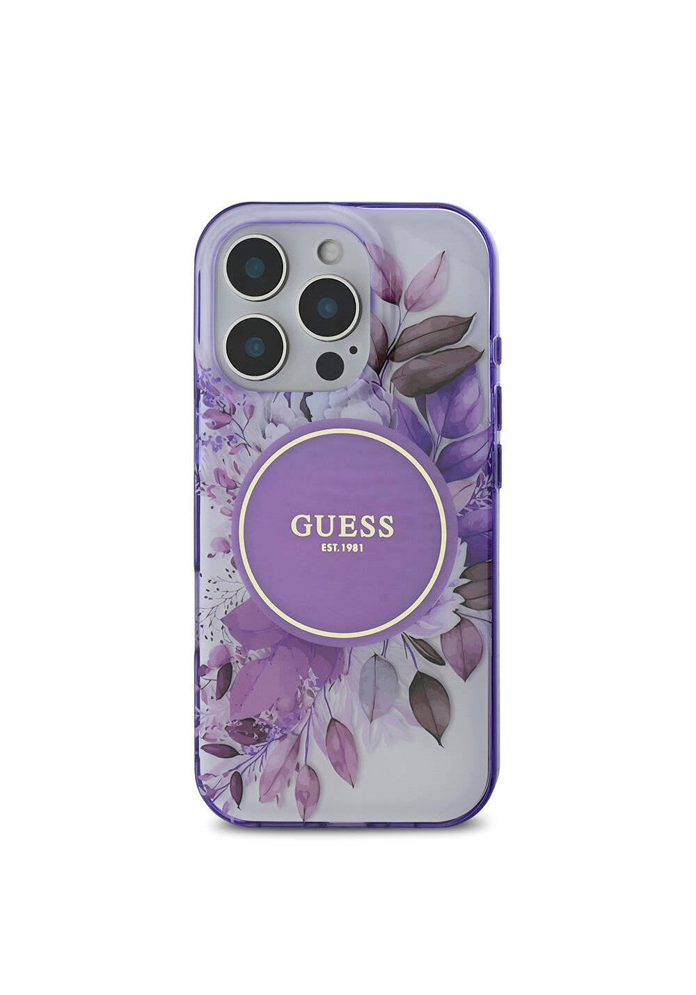 Apple iPhone 16 Pro Kılıf Guess Orijinal Lisanslı Manyetik Şarj Uyumlu Flower Tonal Circle Kapak