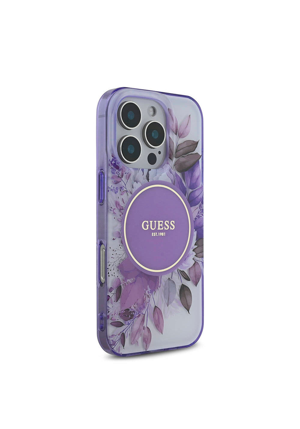 Apple iPhone 16 Pro Kılıf Guess Orijinal Lisanslı Manyetik Şarj Uyumlu Flower Tonal Circle Kapak