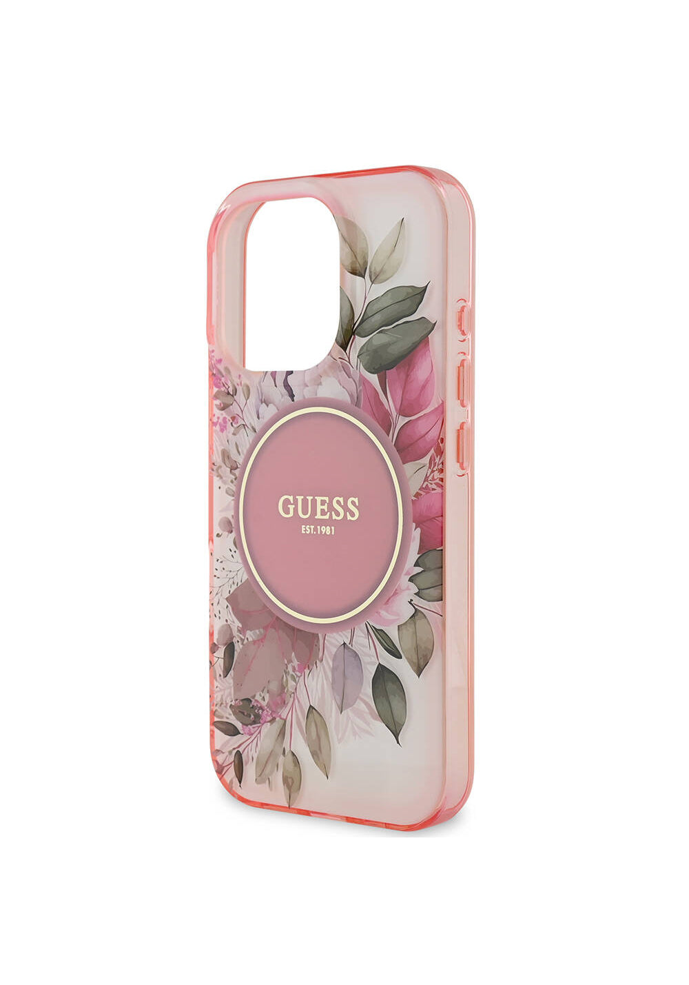 Apple iPhone 16 Pro Kılıf Guess Orijinal Lisanslı Manyetik Şarj Uyumlu Flower Tonal Circle Kapak