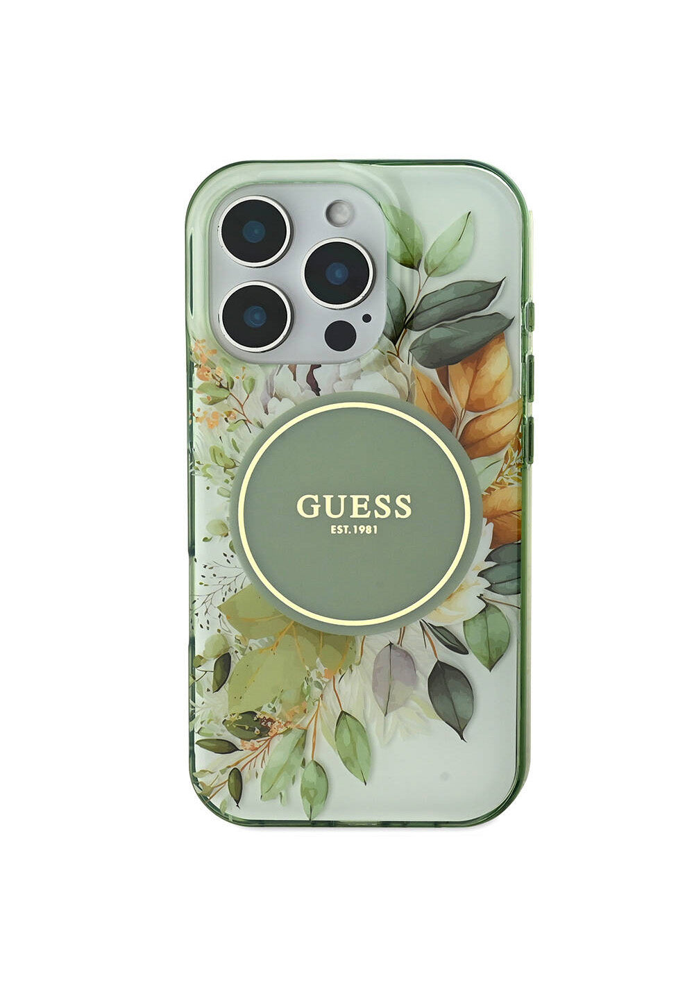 Apple iPhone 16 Pro Kılıf Guess Orijinal Lisanslı Manyetik Şarj Uyumlu Flower Tonal Circle Kapak