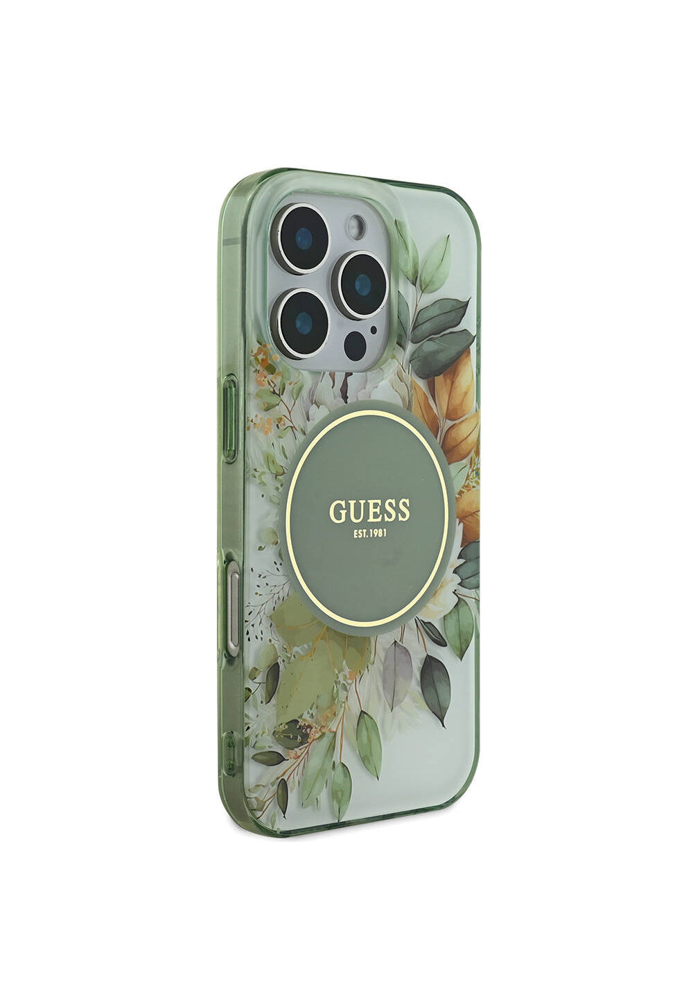 Apple iPhone 16 Pro Kılıf Guess Orijinal Lisanslı Manyetik Şarj Uyumlu Flower Tonal Circle Kapak