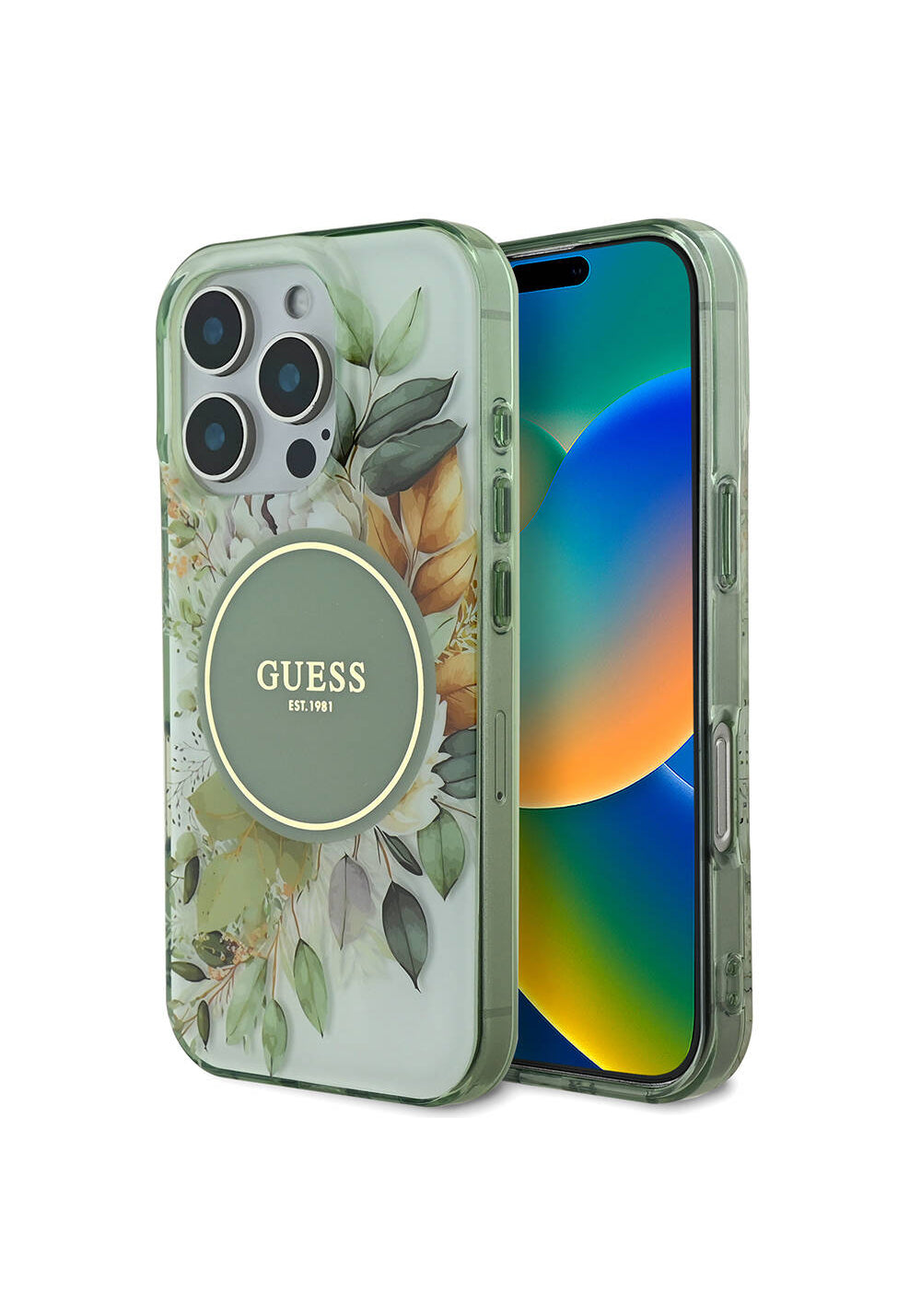 Apple iPhone 16 Pro Max Kılıf Guess Orijinal Lisanslı Manyetik Şarj Uyumlu Flower Tonal Circle Kapak