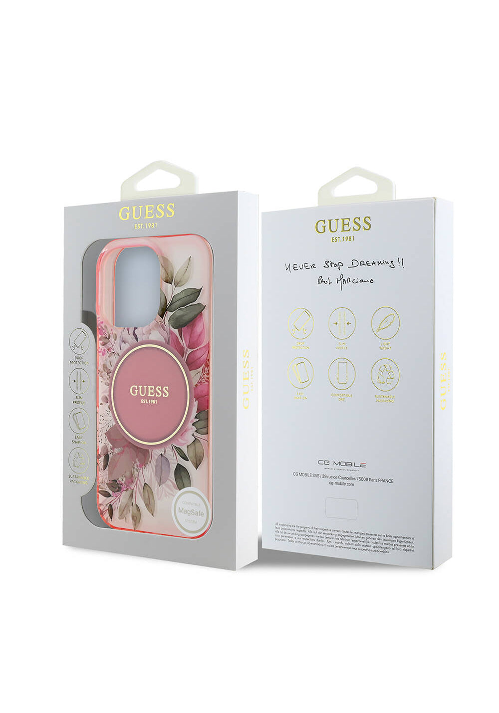 Apple iPhone 16 Pro Max Kılıf Guess Orijinal Lisanslı Manyetik Şarj Uyumlu Flower Tonal Circle Kapak
