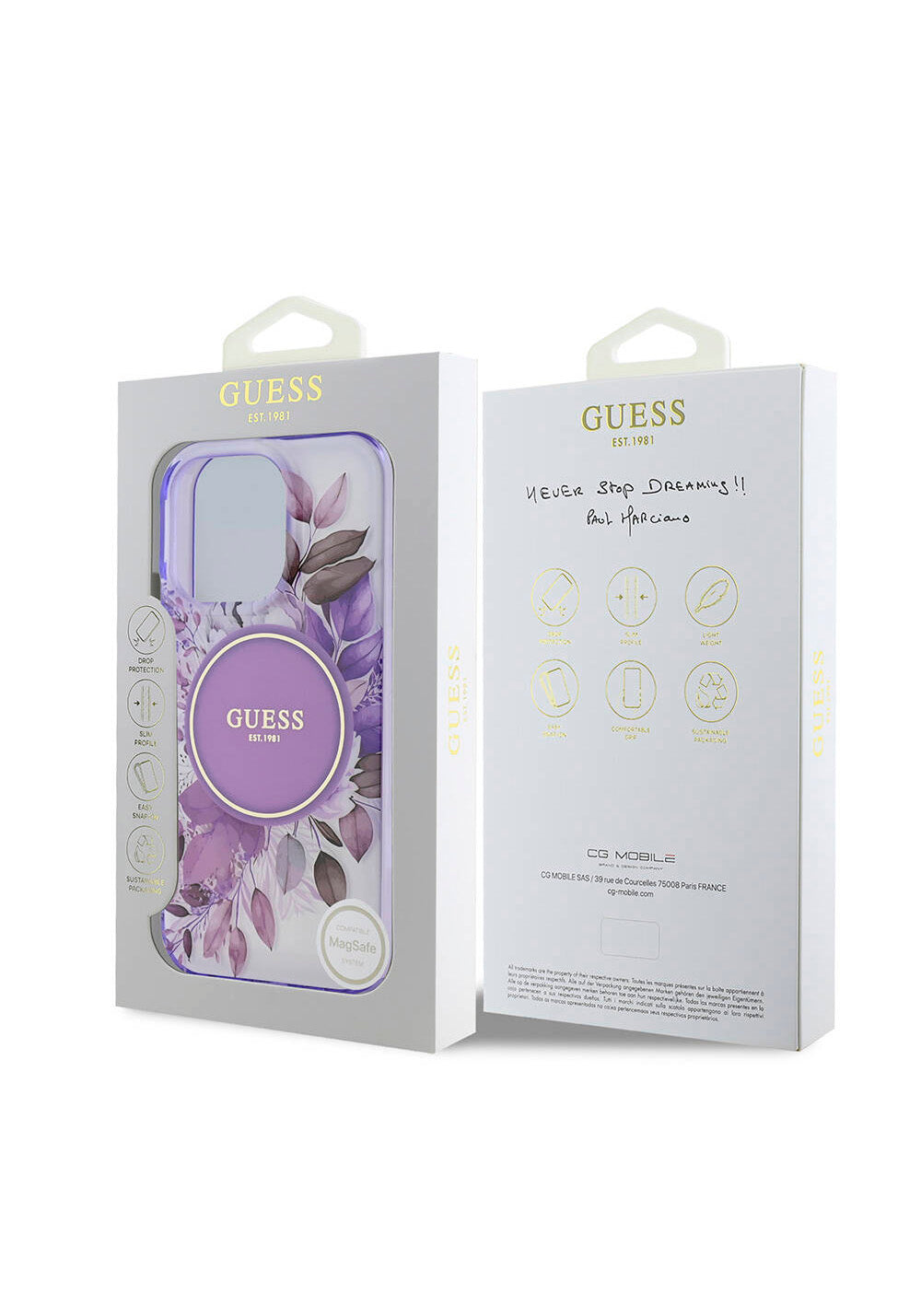 Apple iPhone 16 Pro Max Kılıf Guess Orijinal Lisanslı Manyetik Şarj Uyumlu Flower Tonal Circle Kapak