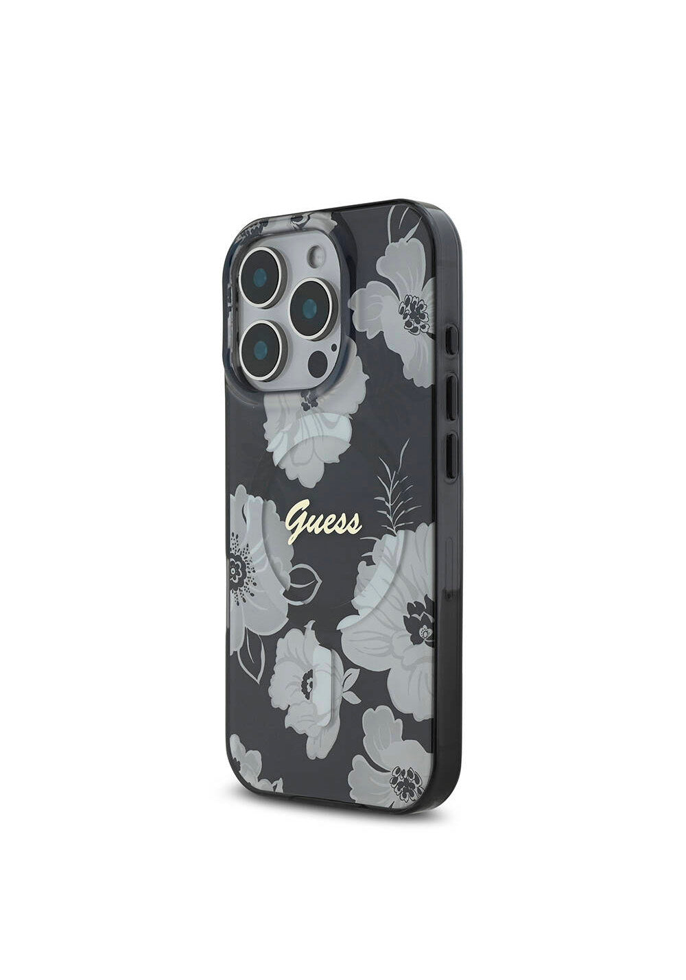 Apple iPhone 16 Pro Max Kılıf Guess Orijinal Lisanslı Manyetik Şarj Uyumlu Flower Tone On Tone Ring Kapak