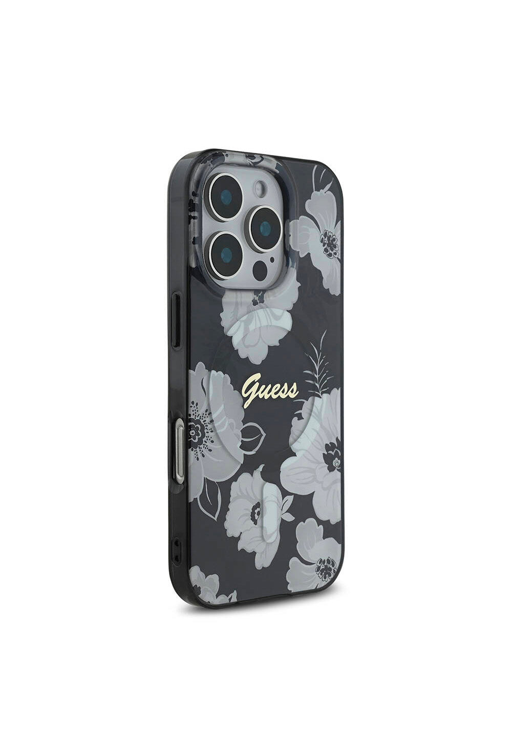 Apple iPhone 16 Pro Max Kılıf Guess Orijinal Lisanslı Manyetik Şarj Uyumlu Flower Tone On Tone Ring Kapak