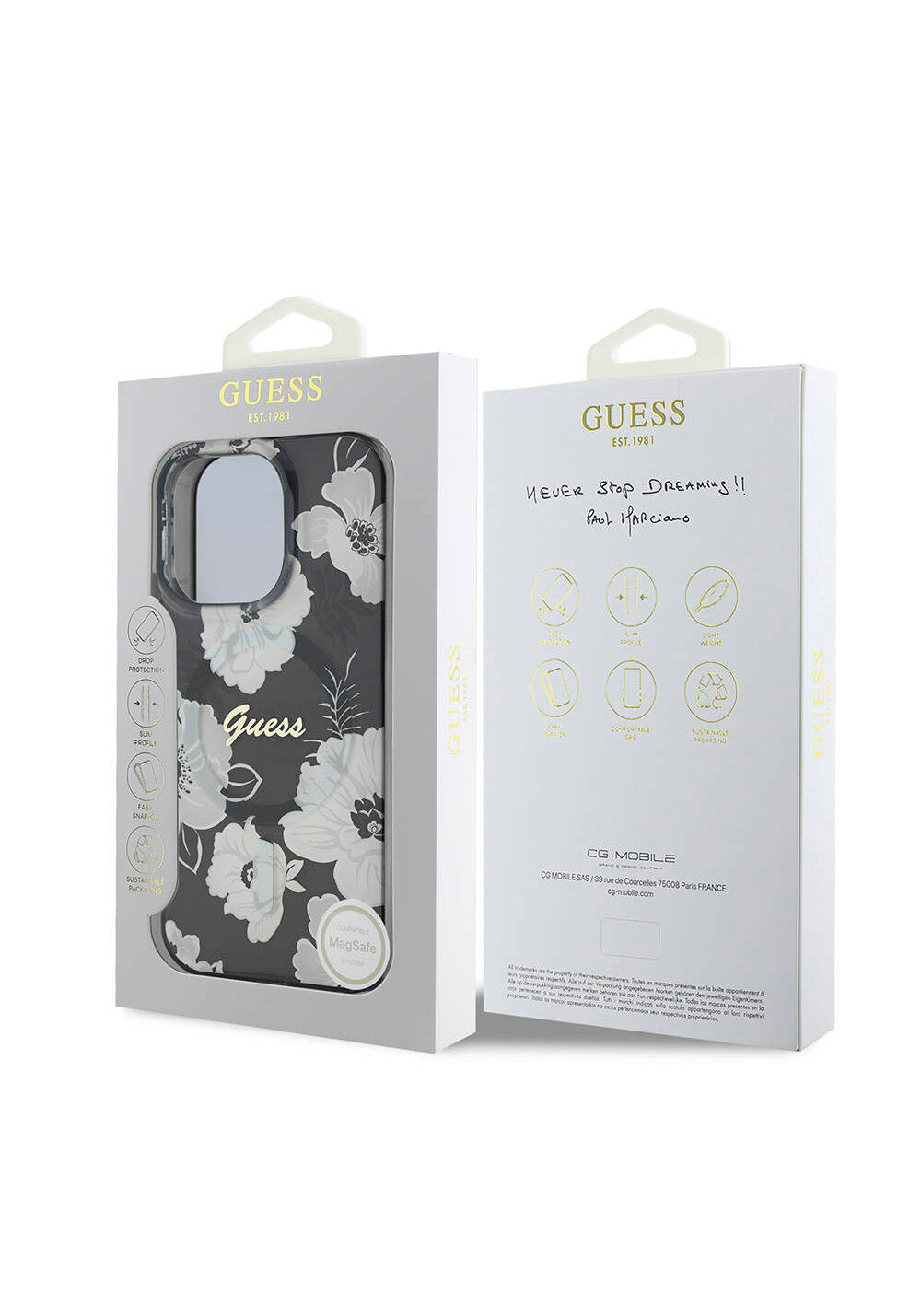 Apple iPhone 16 Pro Max Kılıf Guess Orijinal Lisanslı Manyetik Şarj Uyumlu Flower Tone On Tone Ring Kapak