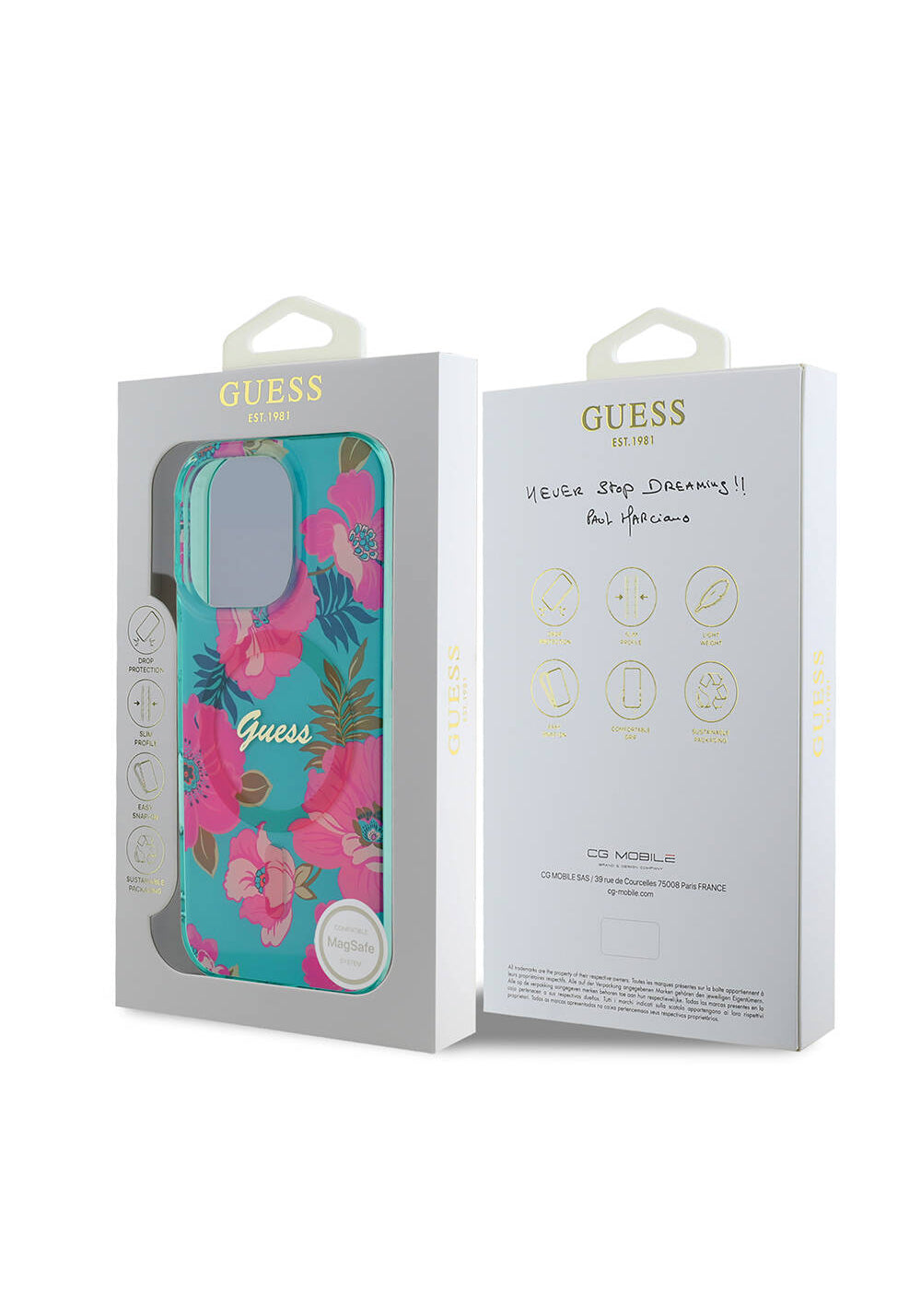 Apple iPhone 16 Pro Max Kılıf Guess Orijinal Lisanslı Manyetik Şarj Uyumlu Flower Tone On Tone Ring Kapak