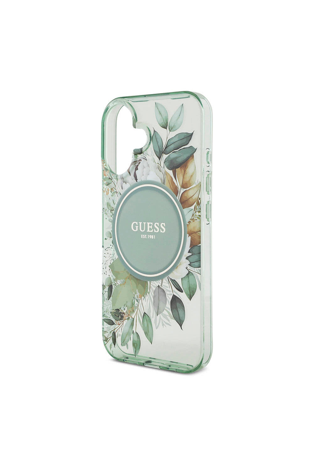 Apple iPhone 16 Plus Kılıf Guess Orijinal Lisanslı Manyetik Şarj Uyumlu IML Baskılı Çiçek İnci Bileklikli Kapak