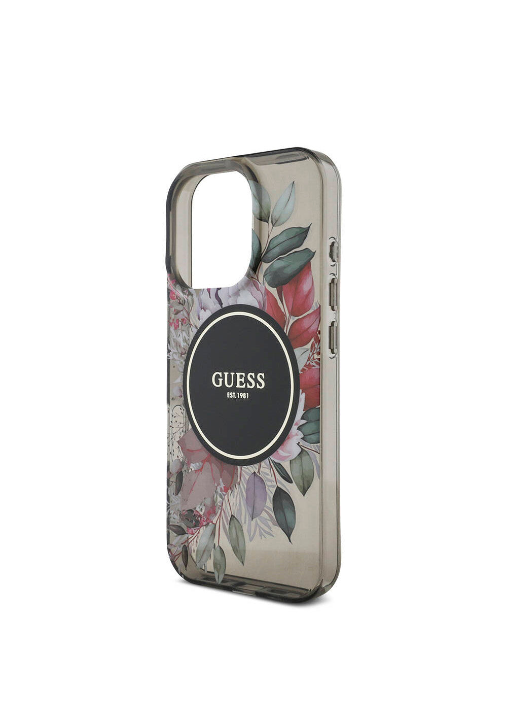 Apple iPhone 16 Pro Kılıf Guess Orijinal Lisanslı Manyetik Şarj Uyumlu IML Baskılı Çiçek İnci Bileklikli Kapak