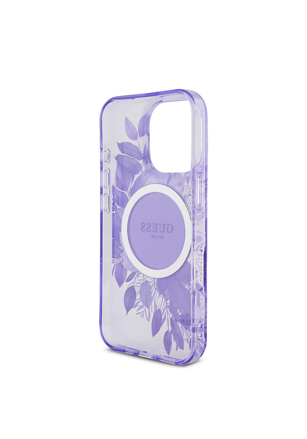 Apple iPhone 16 Pro Max Kılıf Guess Orijinal Lisanslı Manyetik Şarj Uyumlu IML Baskılı Çiçek İnci Bileklikli Kapak