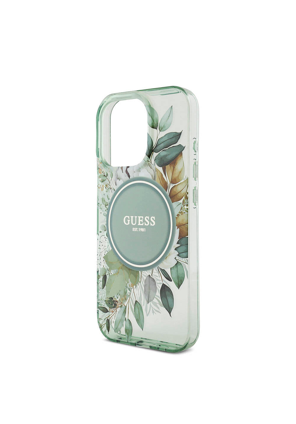 Apple iPhone 16 Pro Max Kılıf Guess Orijinal Lisanslı Manyetik Şarj Uyumlu IML Baskılı Çiçek İnci Bileklikli Kapak