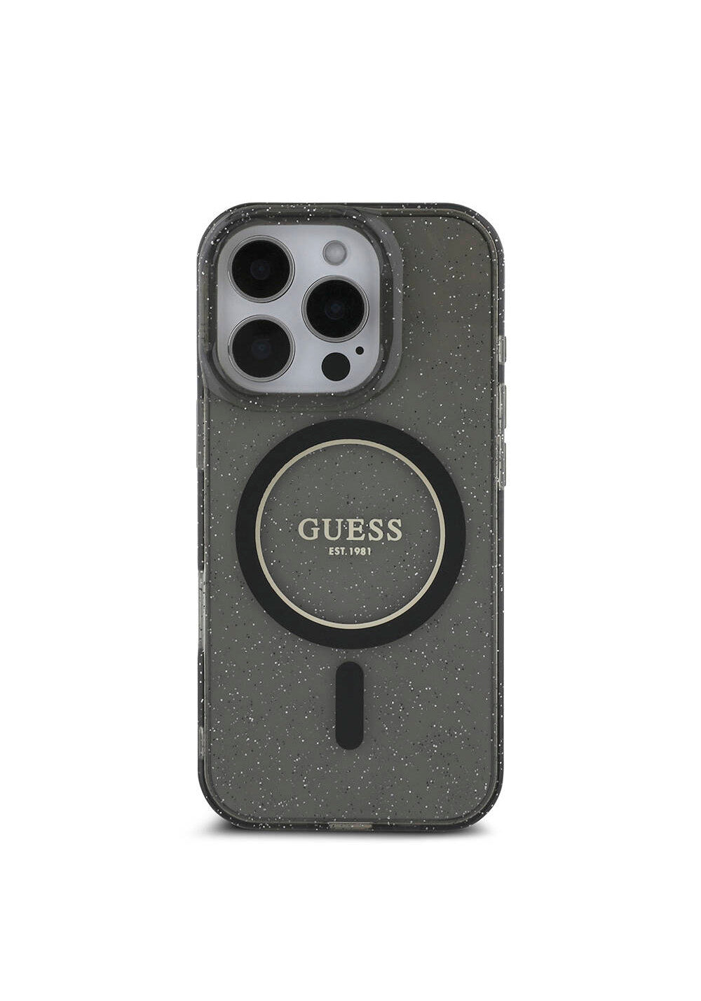 Apple iPhone 16 Pro Max Kılıf Guess Orijinal Lisanslı Manyetik Şarj Uyumlu Simli Silikon İnci Bileklikli Kapak