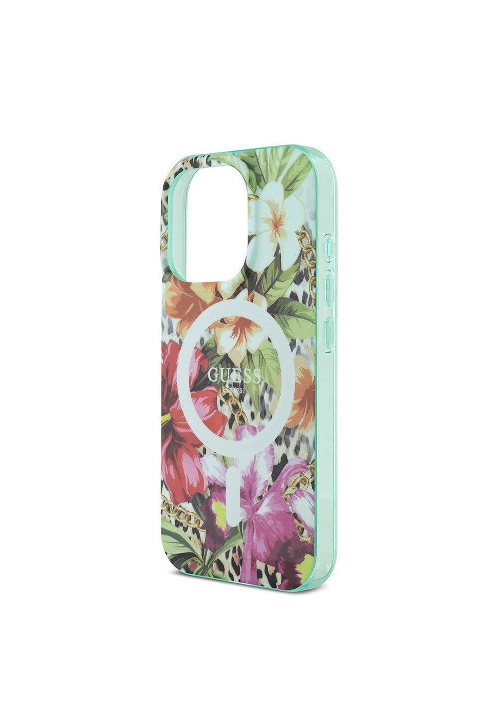 Apple iPhone 16 Pro Kılıf Guess Orijinal Lisanslı Manyetik Şarj Uyumlu IML Baskılı Jungle Ring Kapak