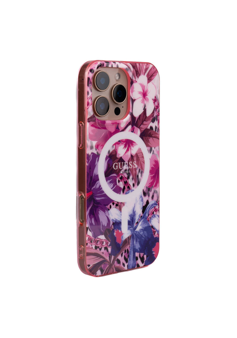 Apple iPhone 16 Pro Kılıf Guess Orijinal Lisanslı Manyetik Şarj Uyumlu IML Baskılı Jungle Ring Kapak