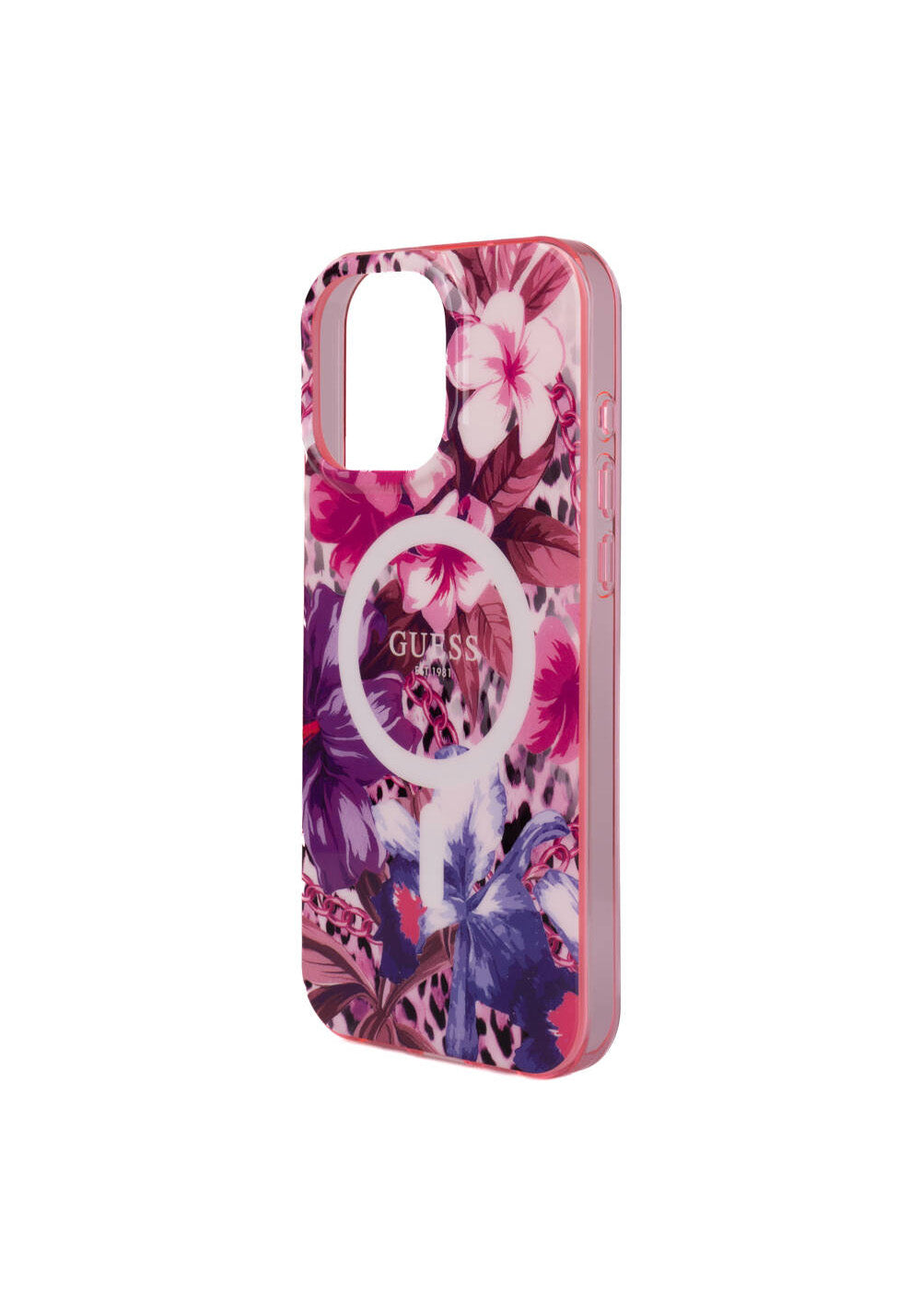 Apple iPhone 16 Pro Kılıf Guess Orijinal Lisanslı Manyetik Şarj Uyumlu IML Baskılı Jungle Ring Kapak