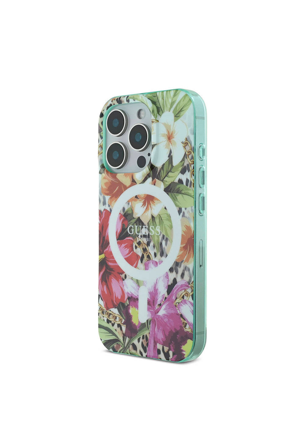 Apple iPhone 16 Pro Max Kılıf Guess Orijinal Lisanslı Manyetik Şarj Uyumlu IML Baskılı Jungle Ring Kapak