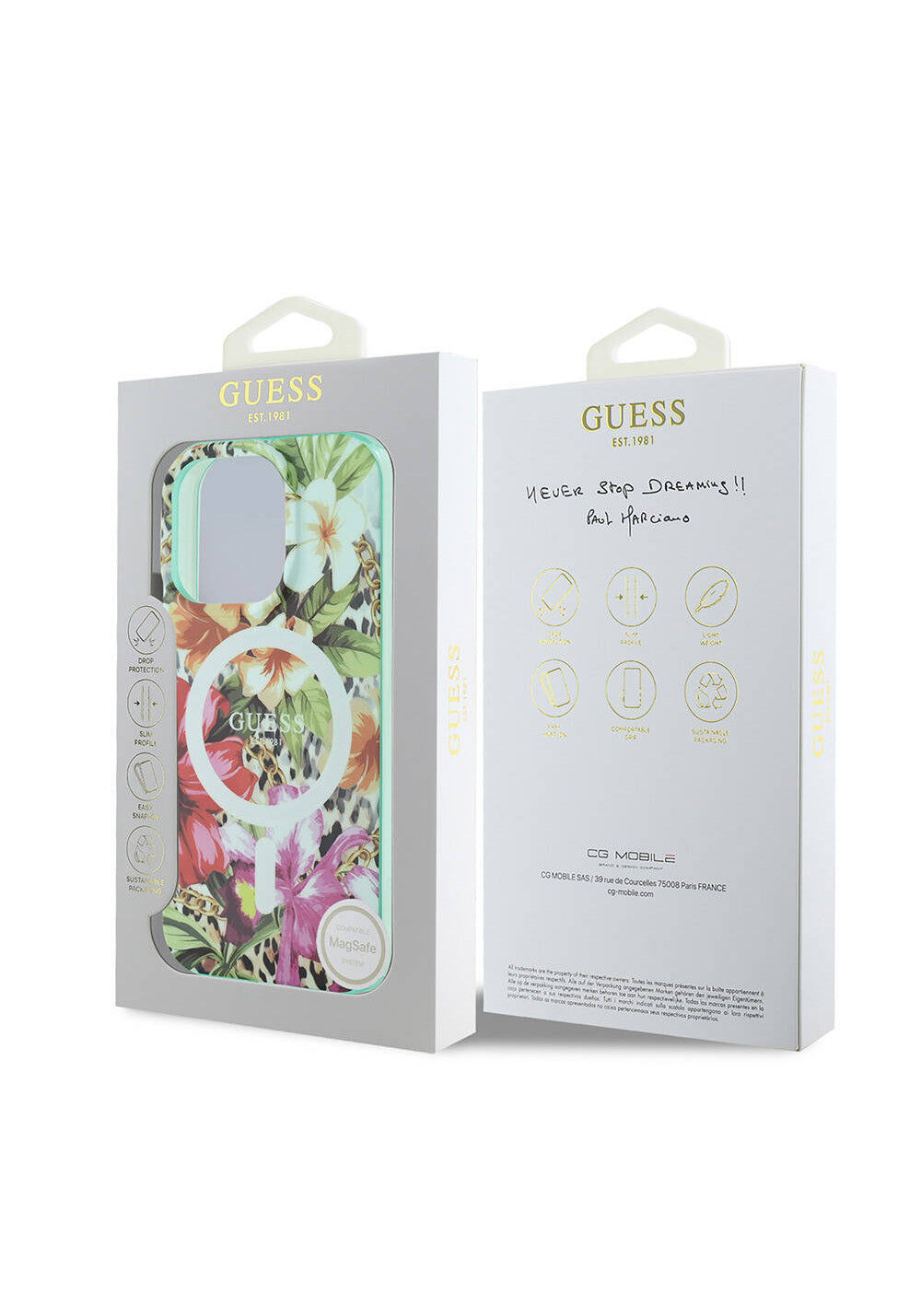 Apple iPhone 16 Pro Max Kılıf Guess Orijinal Lisanslı Manyetik Şarj Uyumlu IML Baskılı Jungle Ring Kapak