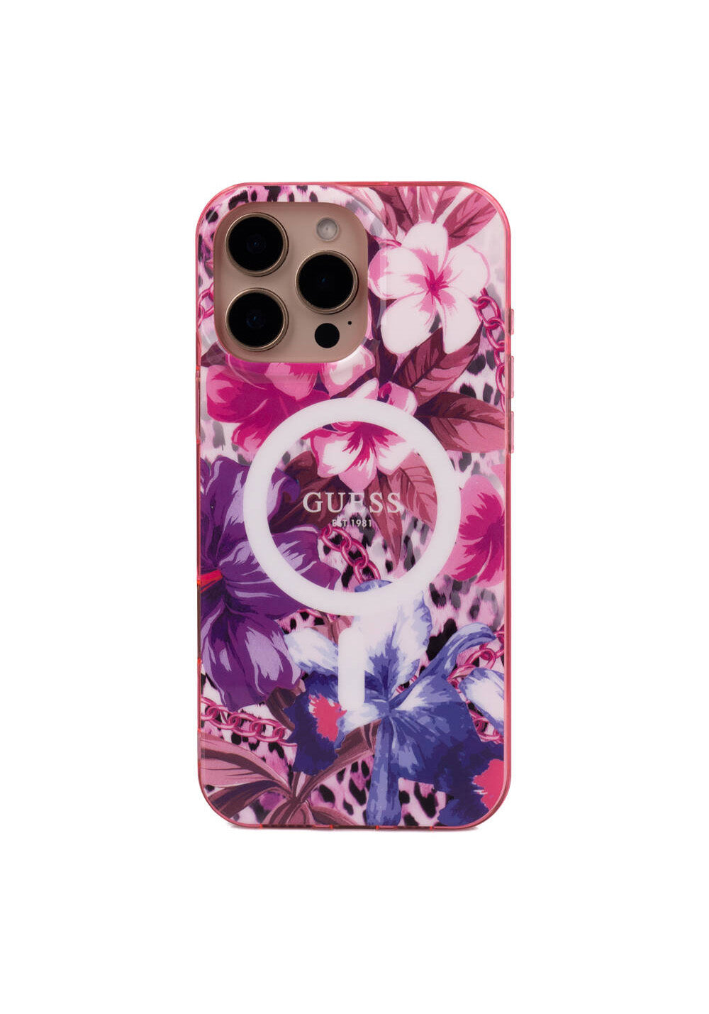 Apple iPhone 16 Pro Max Kılıf Guess Orijinal Lisanslı Manyetik Şarj Uyumlu IML Baskılı Jungle Ring Kapak