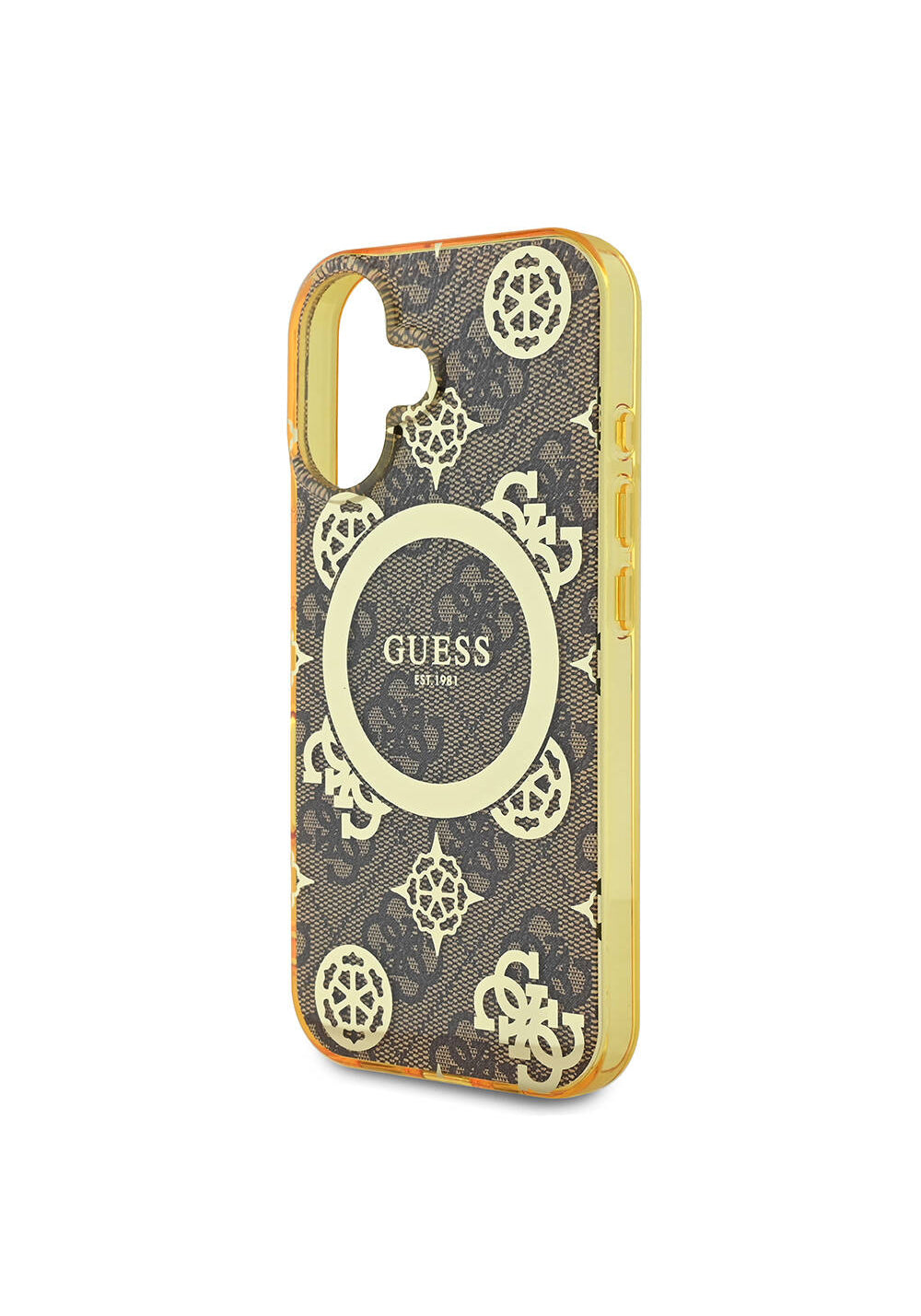 Apple iPhone 16 Plus Kılıf Guess Orijinal Lisanslı Manyetik Şarj Uyumlu 4G Desenli IML Yazı Logolu Peony Kapak