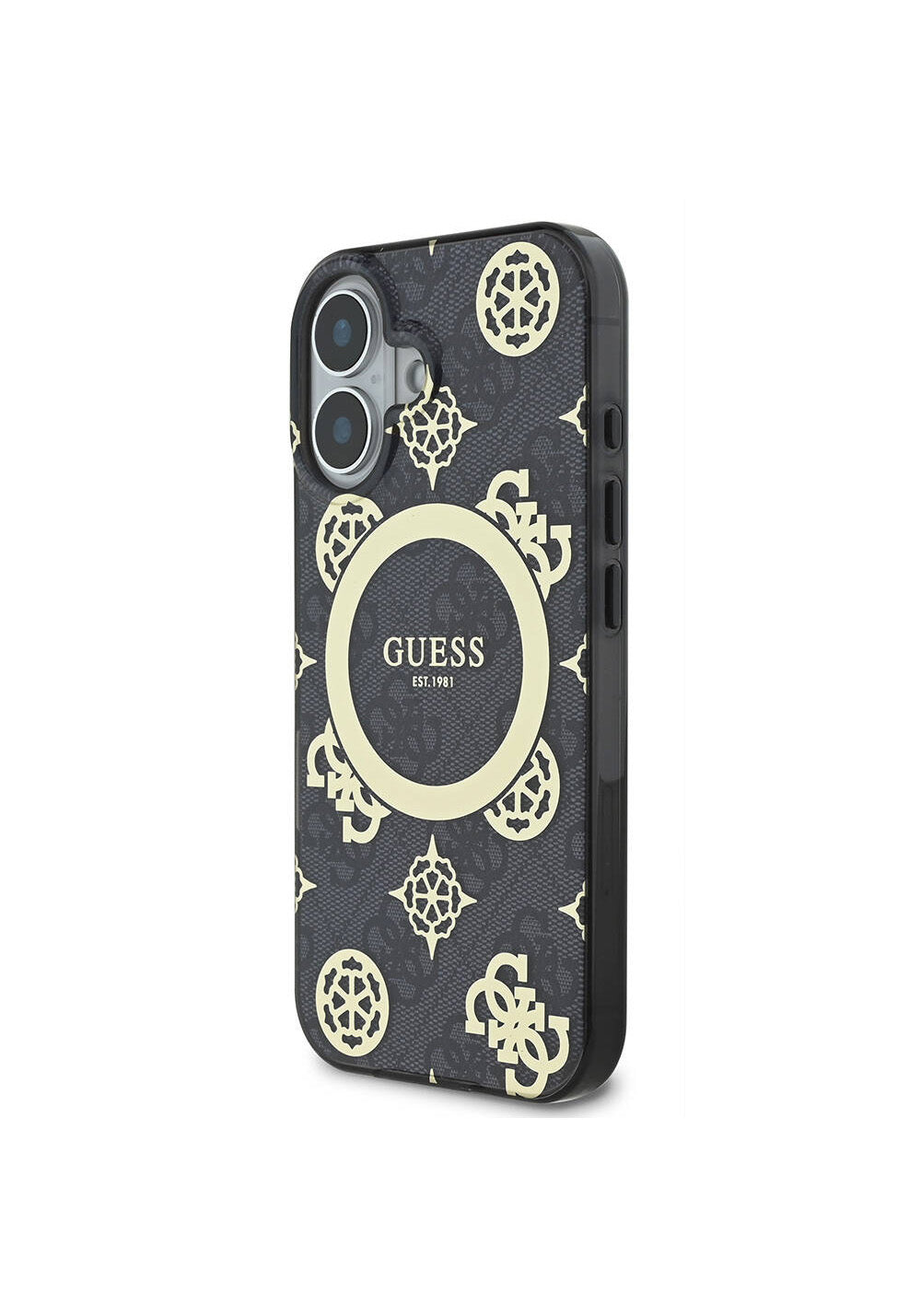Apple iPhone 16 Plus Kılıf Guess Orijinal Lisanslı Manyetik Şarj Uyumlu 4G Desenli IML Yazı Logolu Peony Kapak