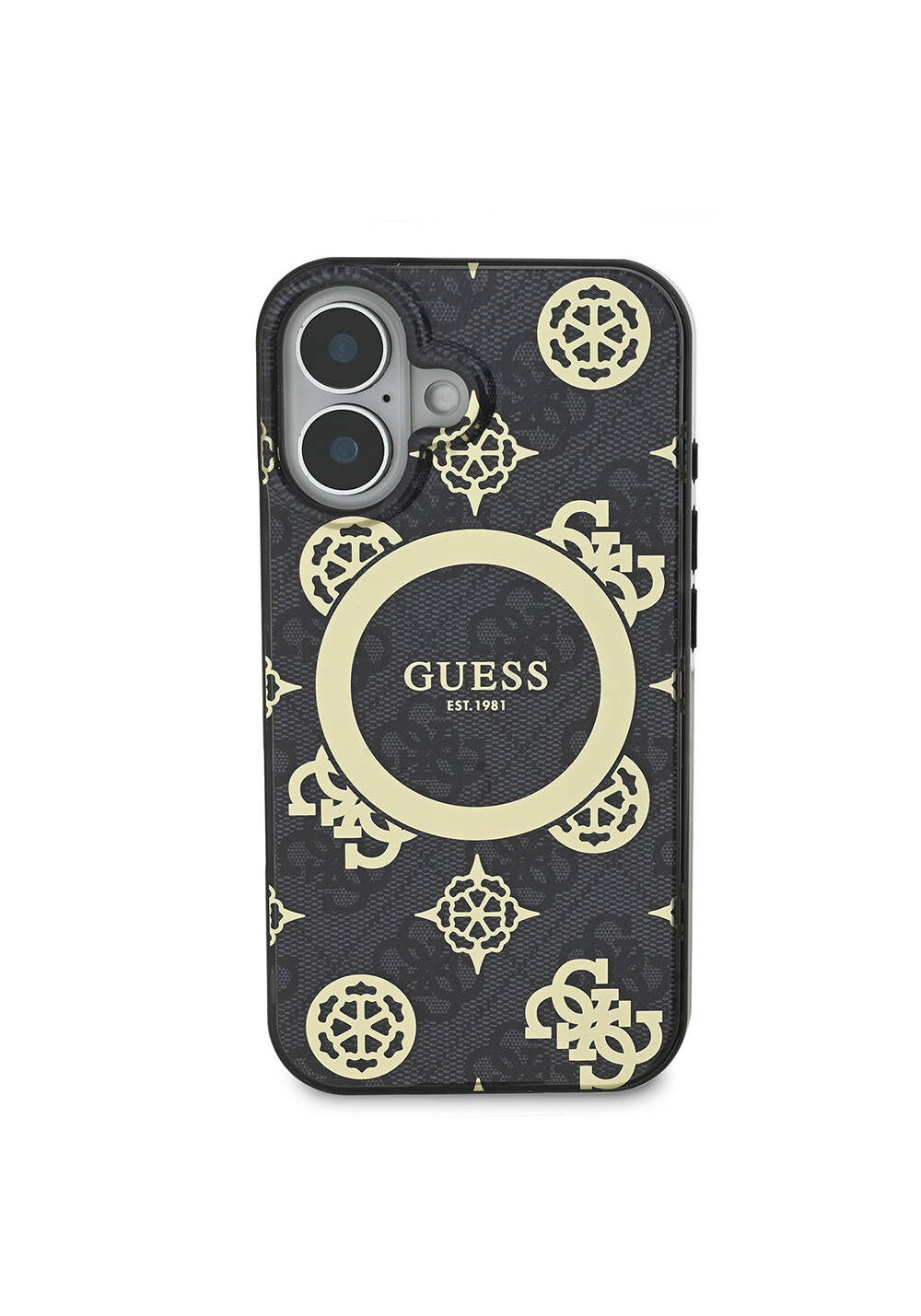 Apple iPhone 16 Plus Kılıf Guess Orijinal Lisanslı Manyetik Şarj Uyumlu 4G Desenli IML Yazı Logolu Peony Kapak