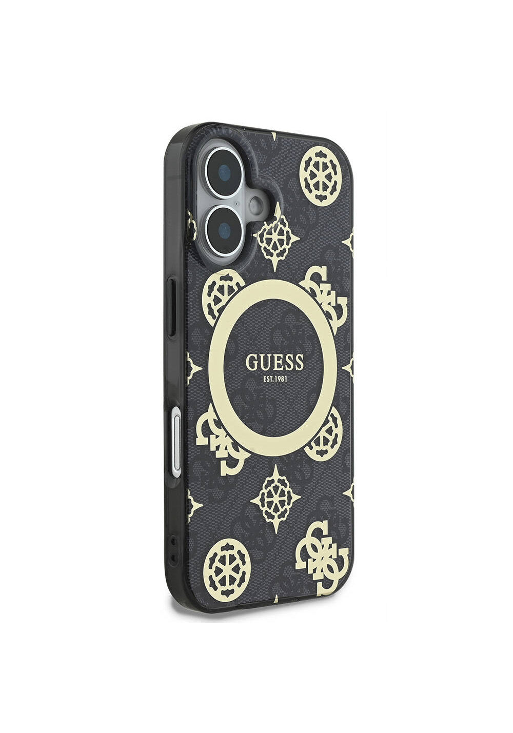 Apple iPhone 16 Plus Kılıf Guess Orijinal Lisanslı Manyetik Şarj Uyumlu 4G Desenli IML Yazı Logolu Peony Kapak